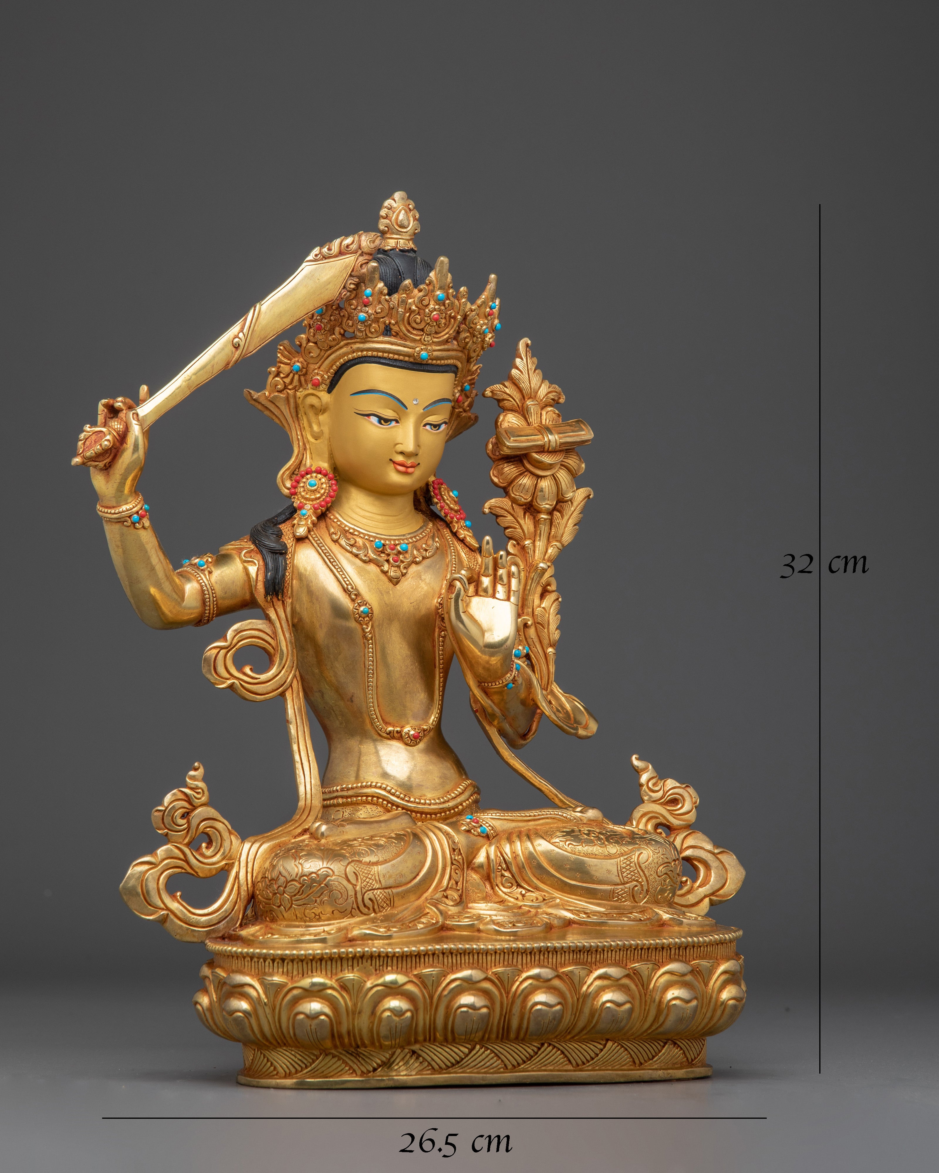 Manjushri Golden Handmade Statue
