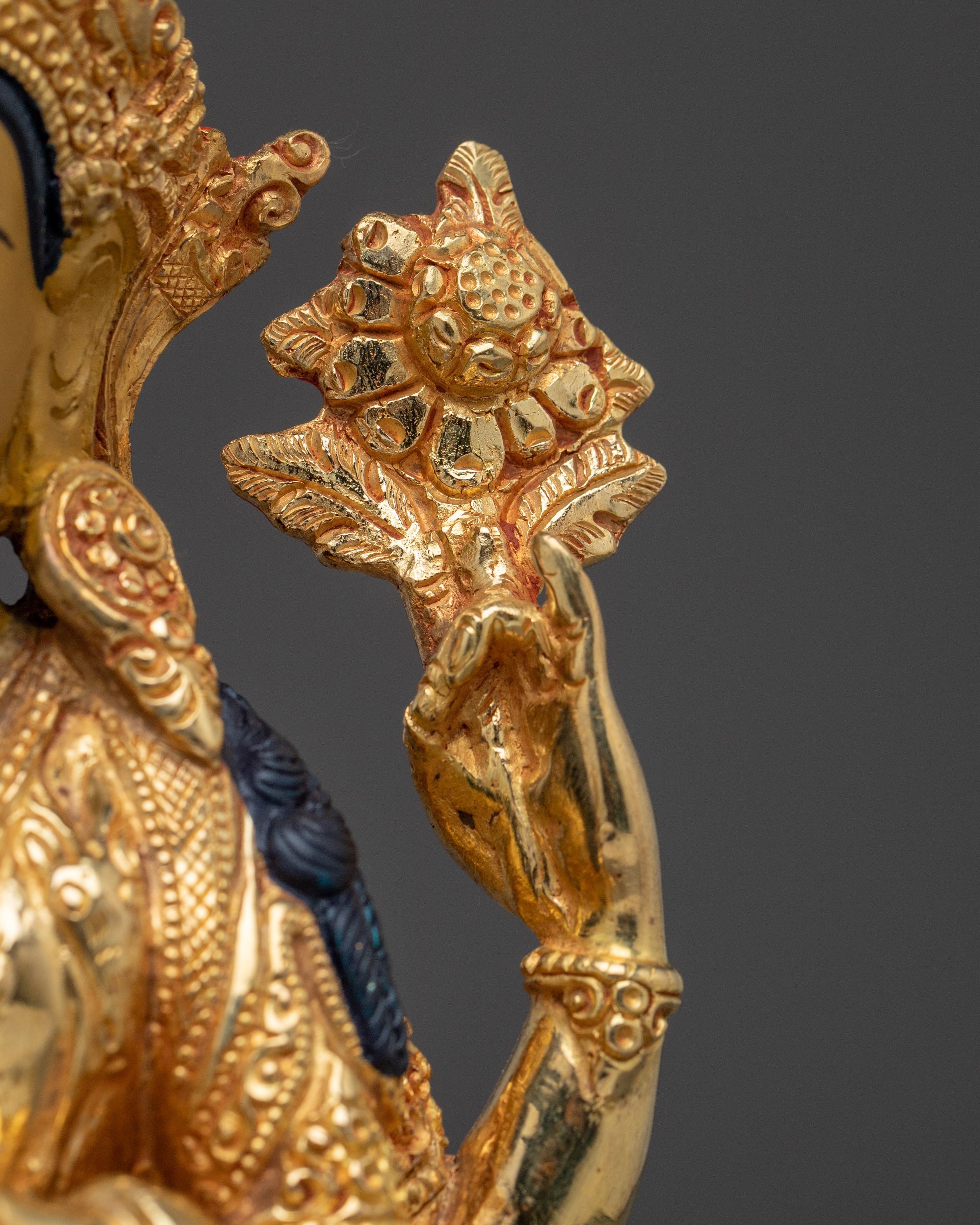 Golden Chenrezig Copper Art | Meditation and Spiritual Decor