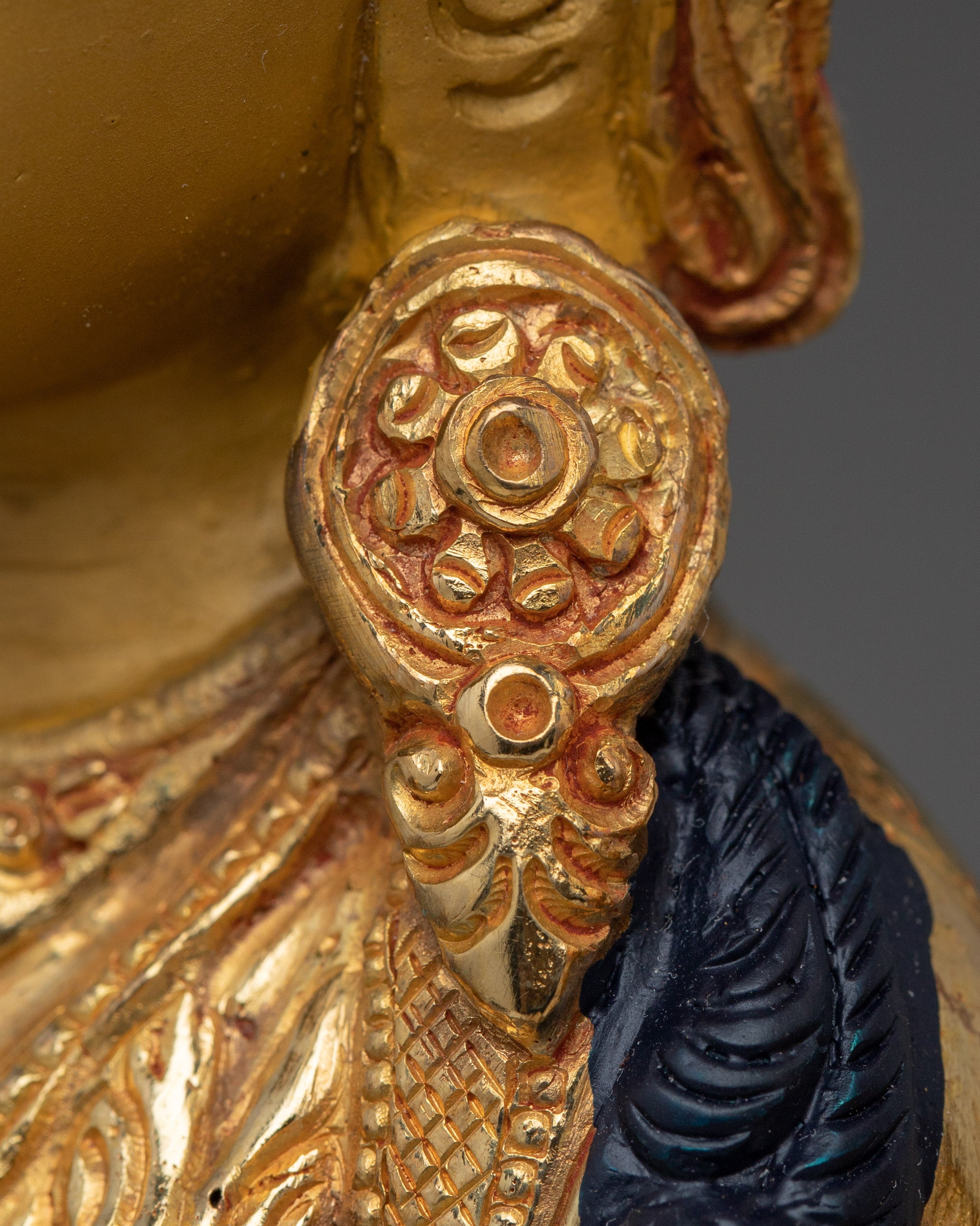 Golden Chenrezig Copper Art | Meditation and Spiritual Decor