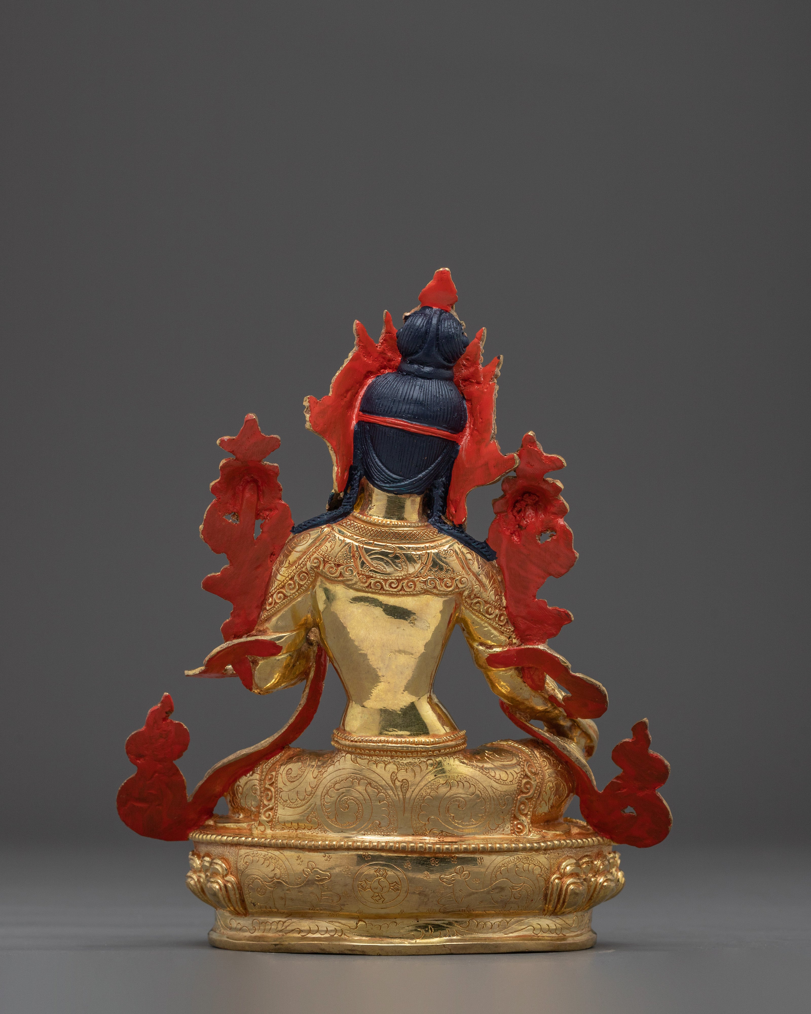 Green Tara Golden Copper Statue | Buddhist Goddess for Altar