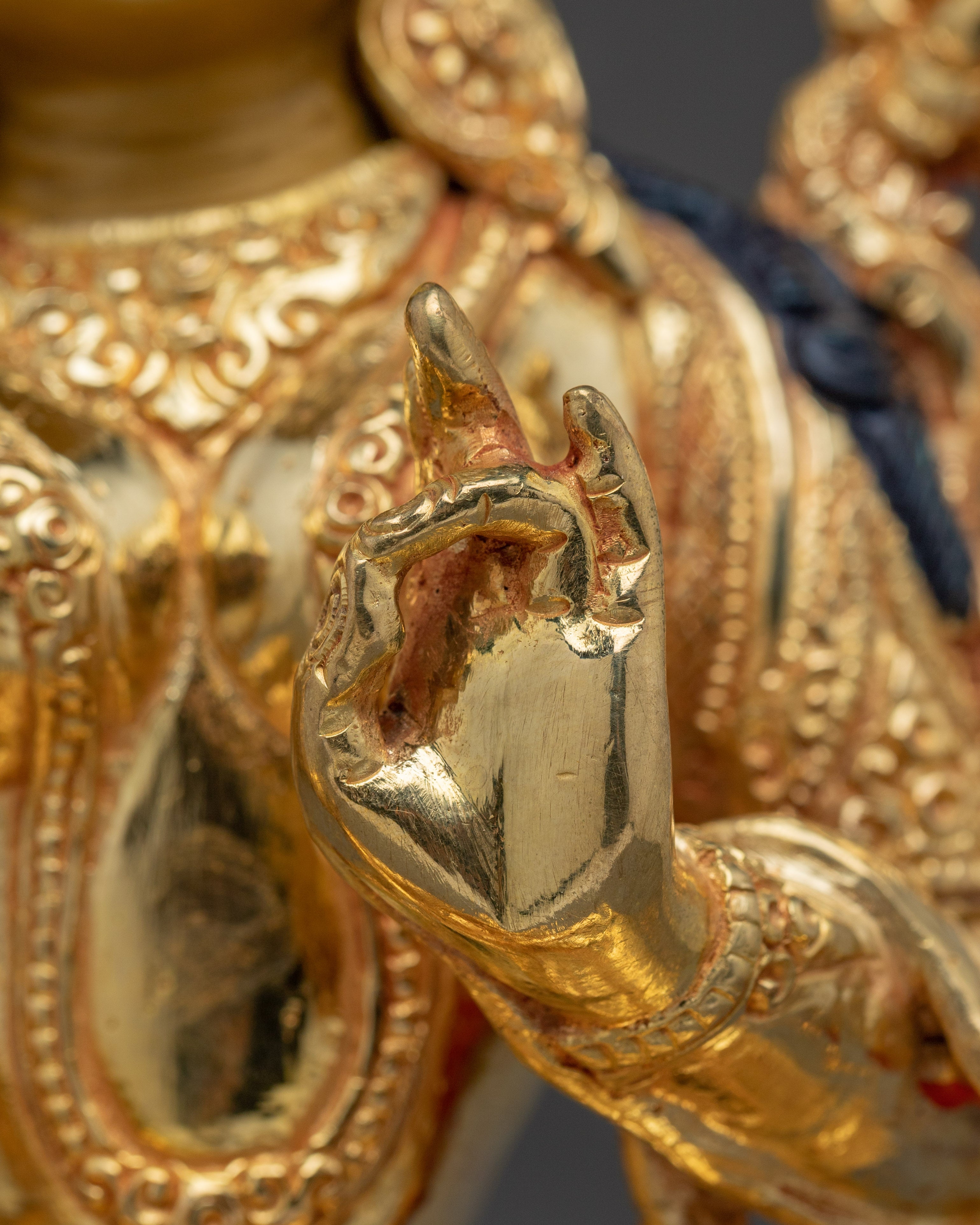 Green Tara Golden Copper Statue | Buddhist Goddess for Altar