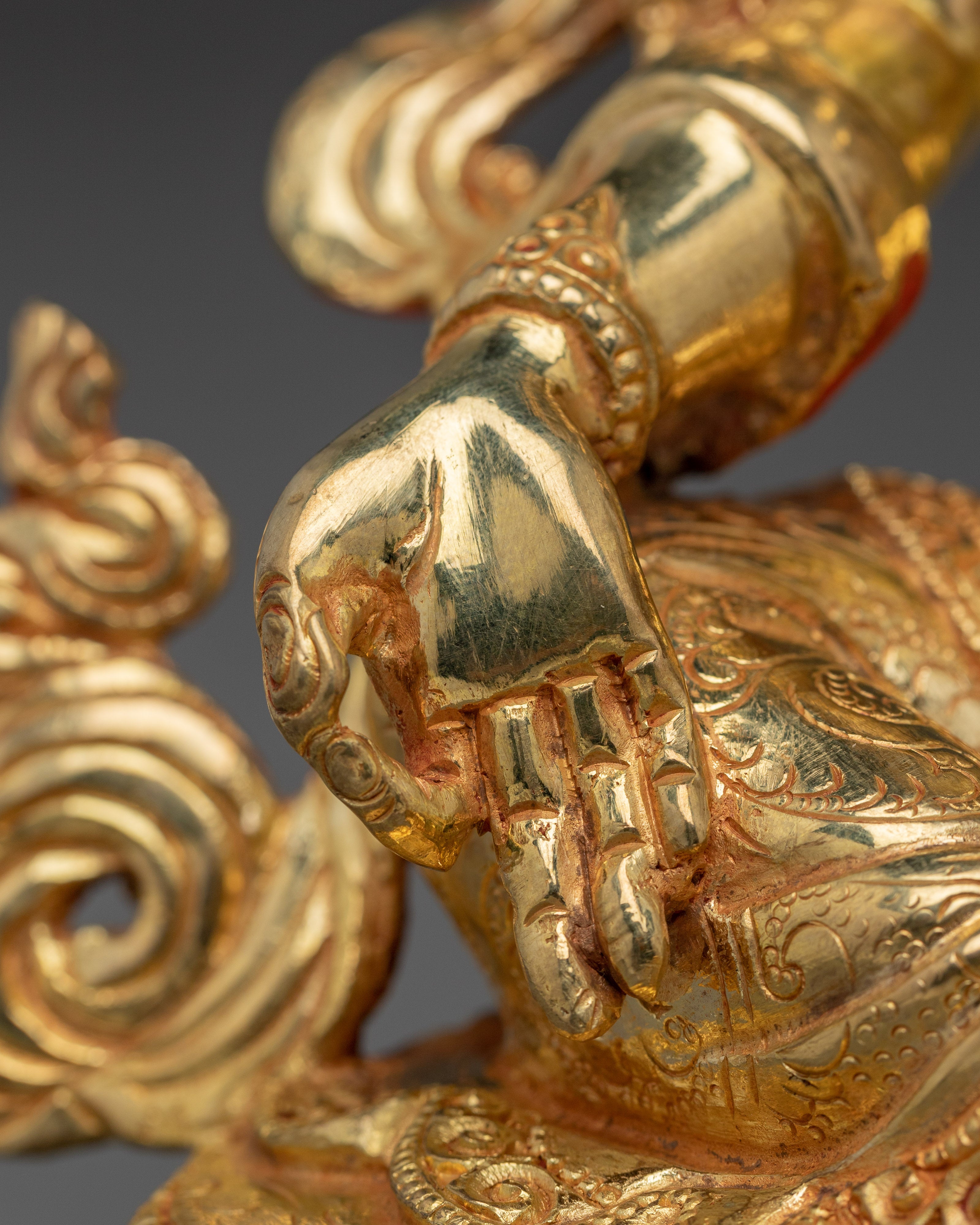 Green Tara Golden Copper Statue | Buddhist Goddess for Altar