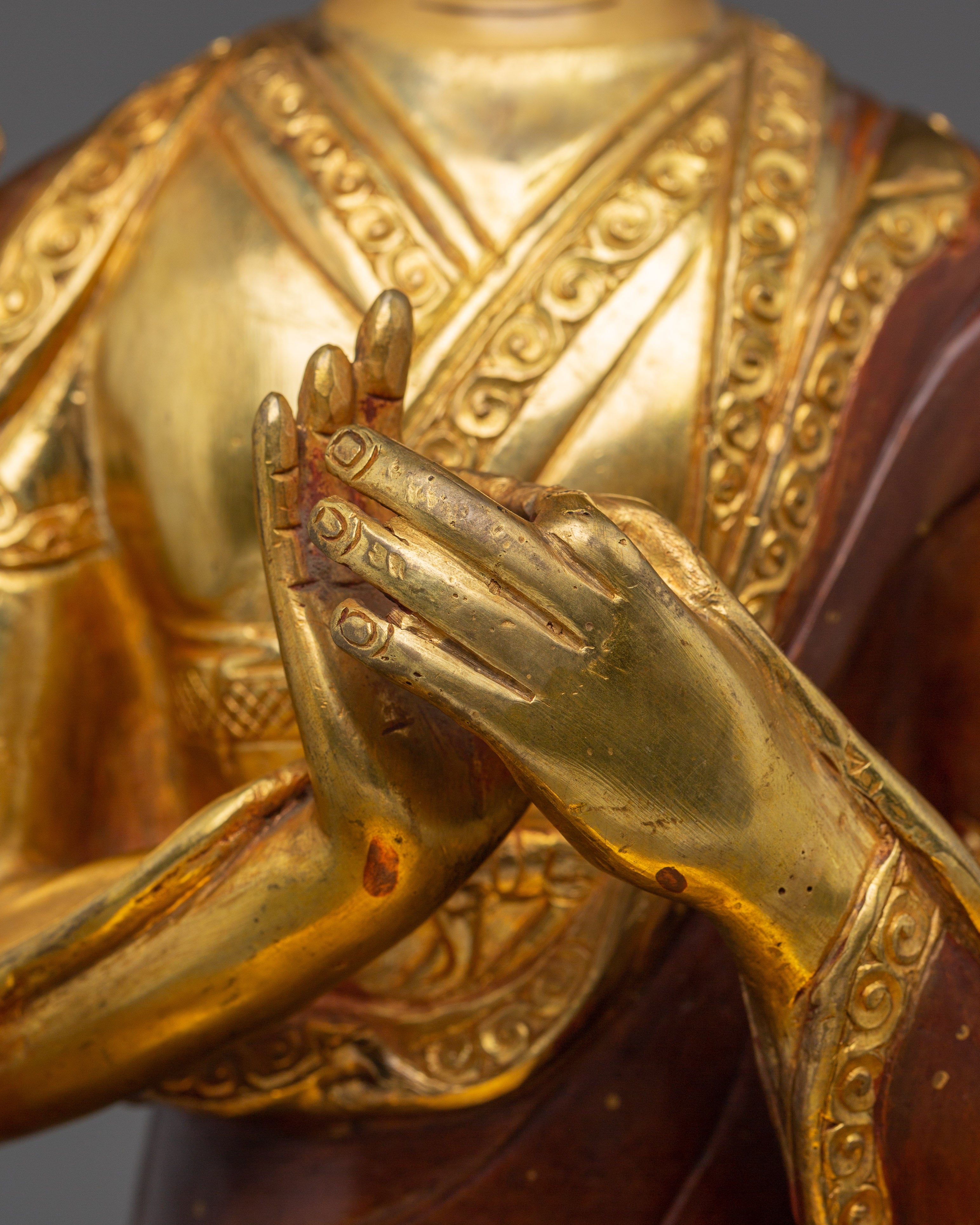 Handmade Tsongkhapa Statue Set with Disciples