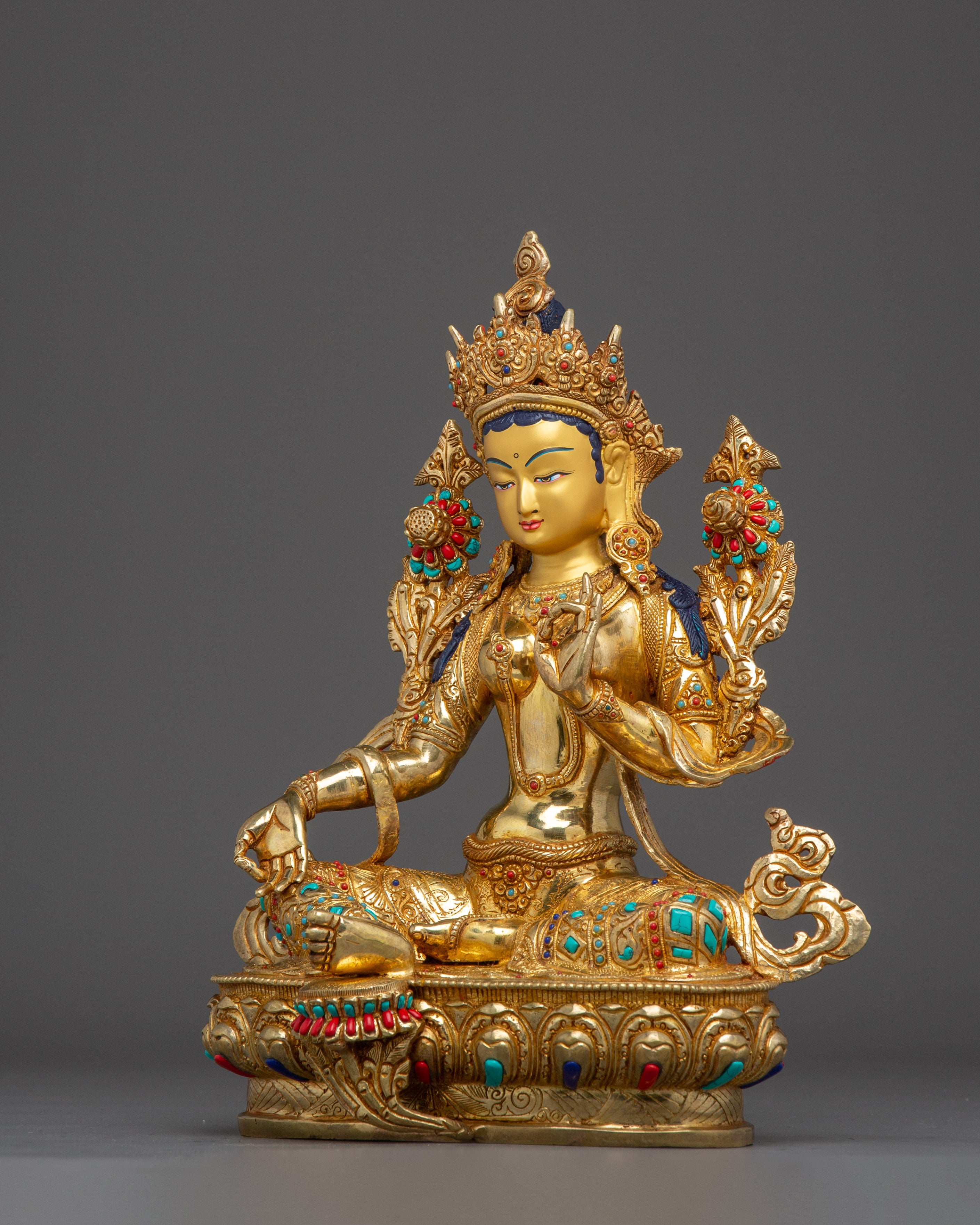 Green Tara Statue : Swift Liberator Goddess