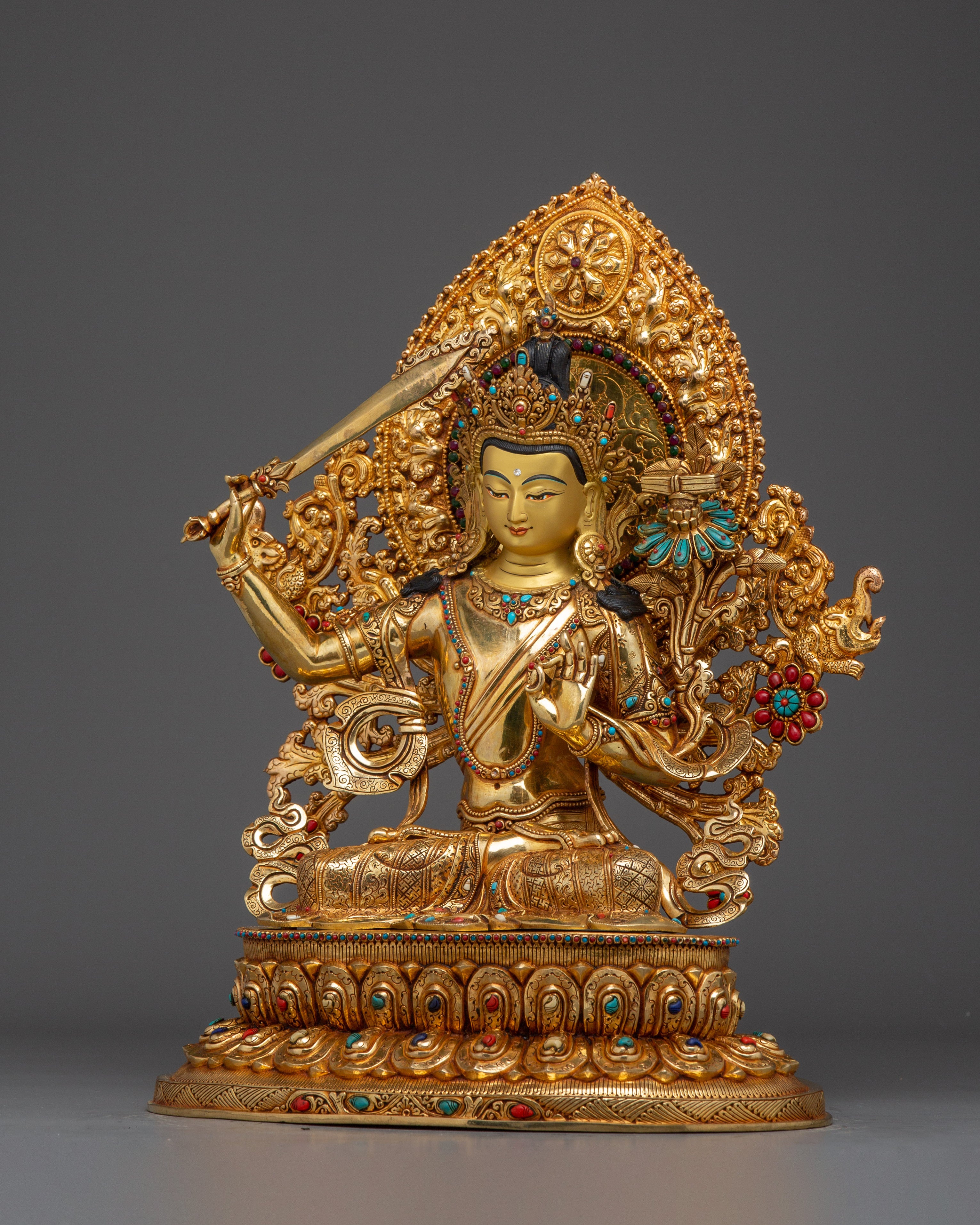 Bodhisattva Golden Manjushri Artwork | Symbol of Wisdom