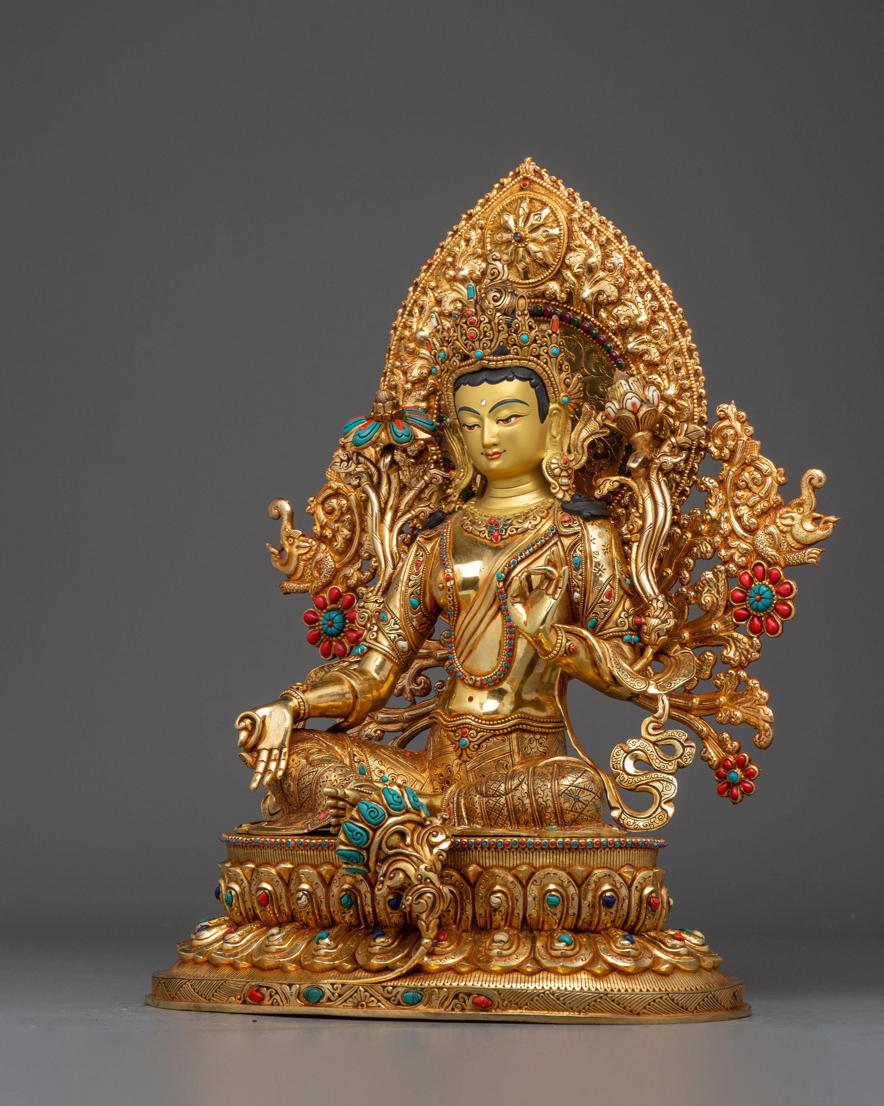 Green Tara Art Goddess of Compassion for Altar and Decor