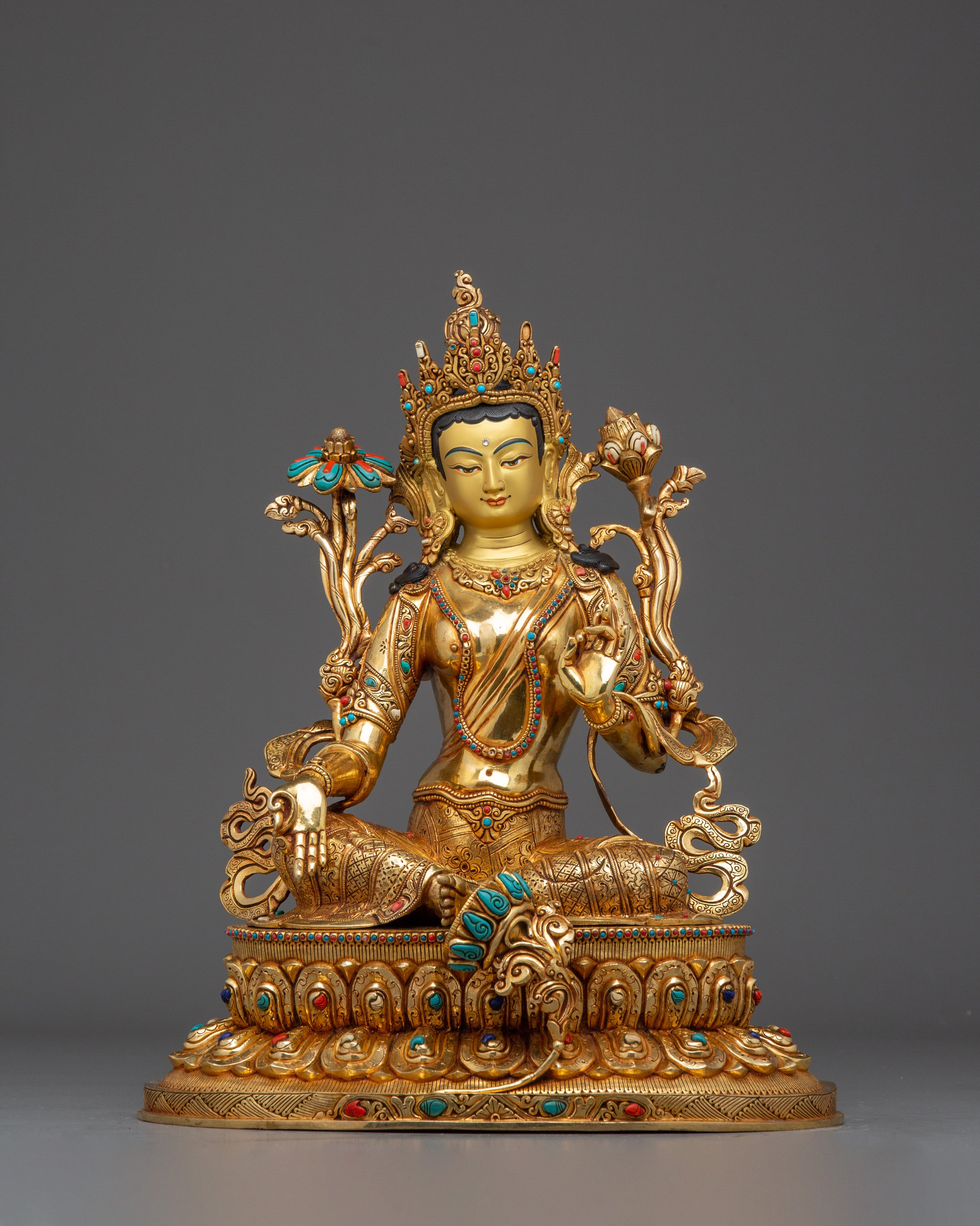 Green Tara Art Goddess of Compassion for Altar and Decor
