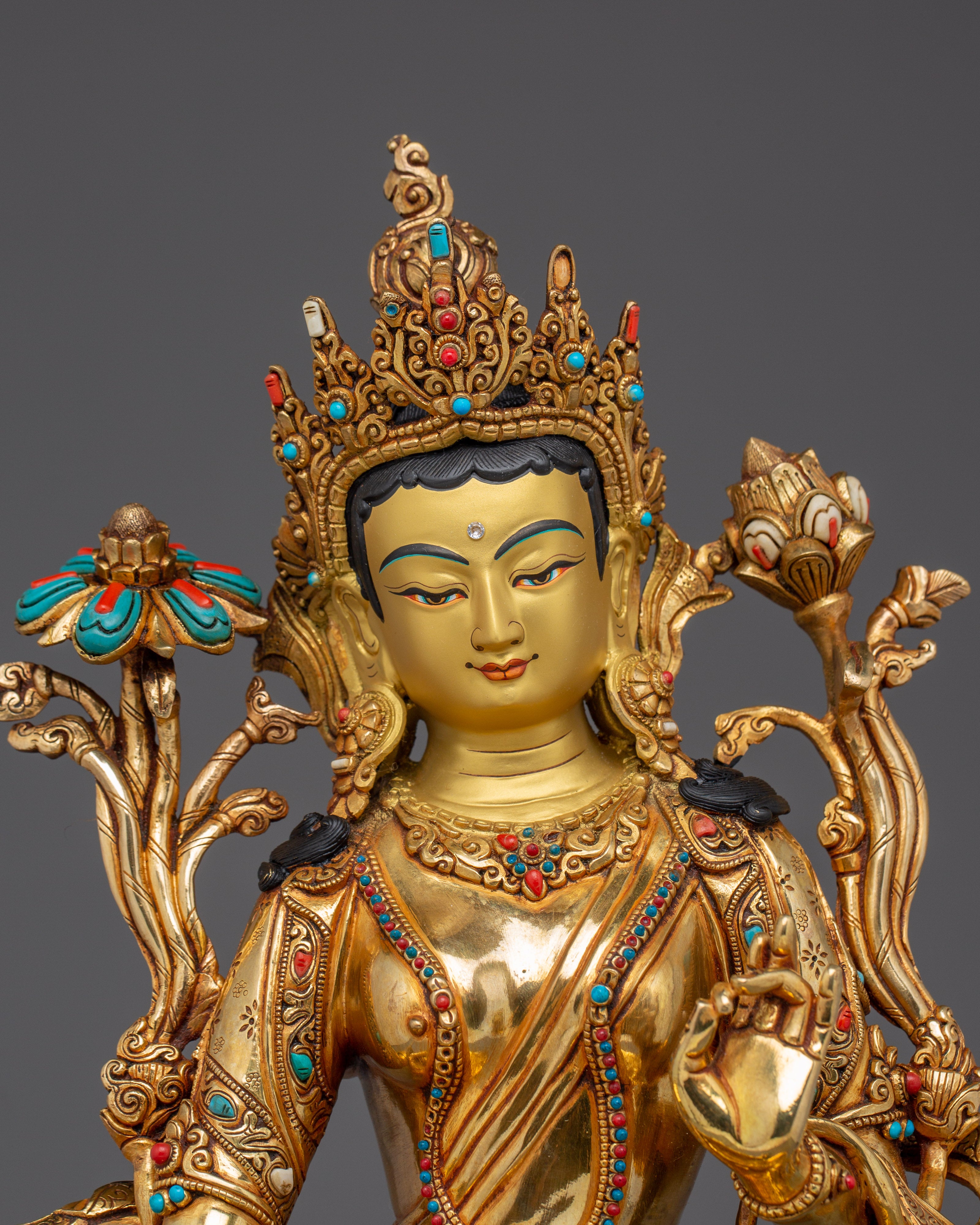 Green Tara Art Goddess of Compassion for Altar and Decor