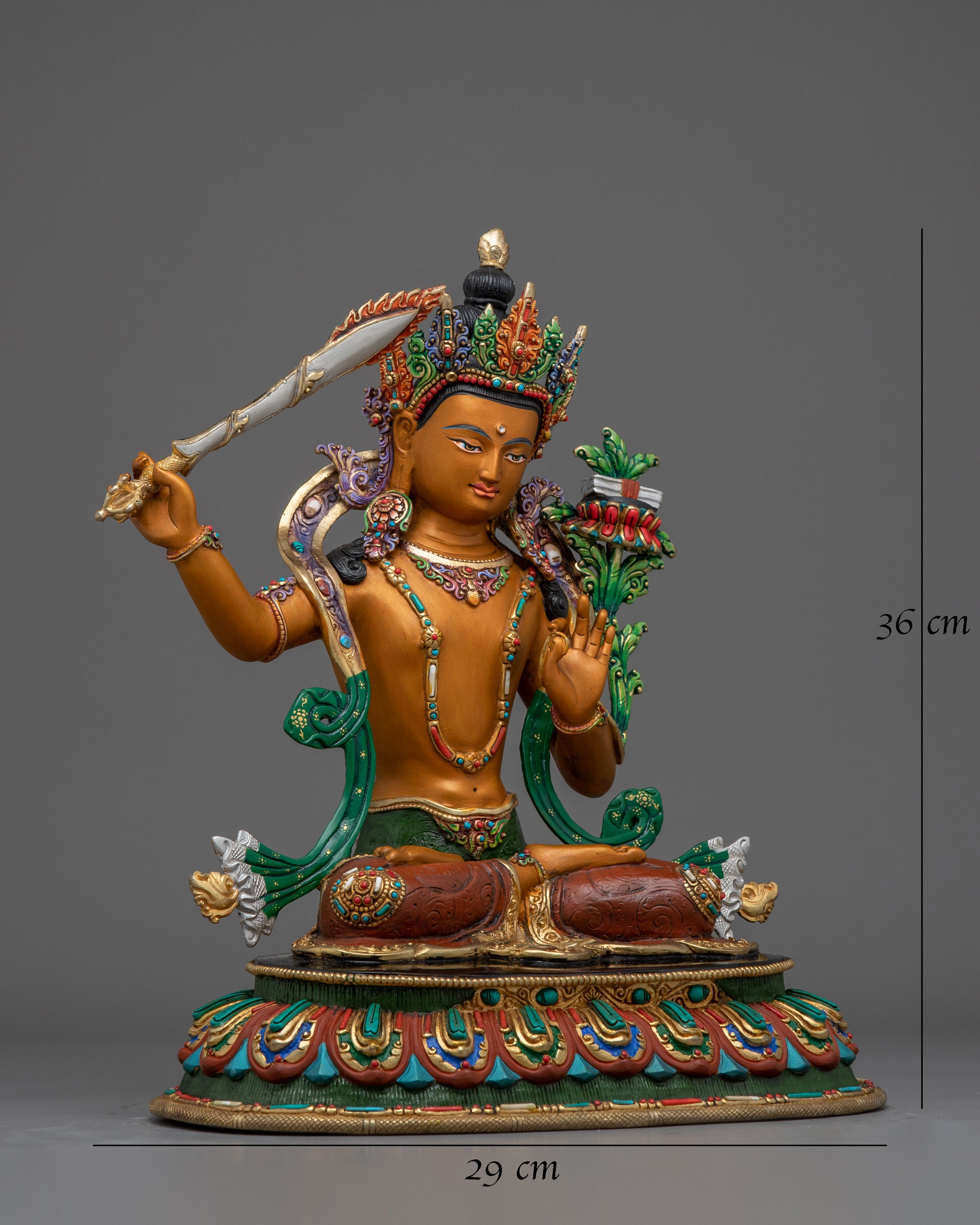 Copper Manjushri statue