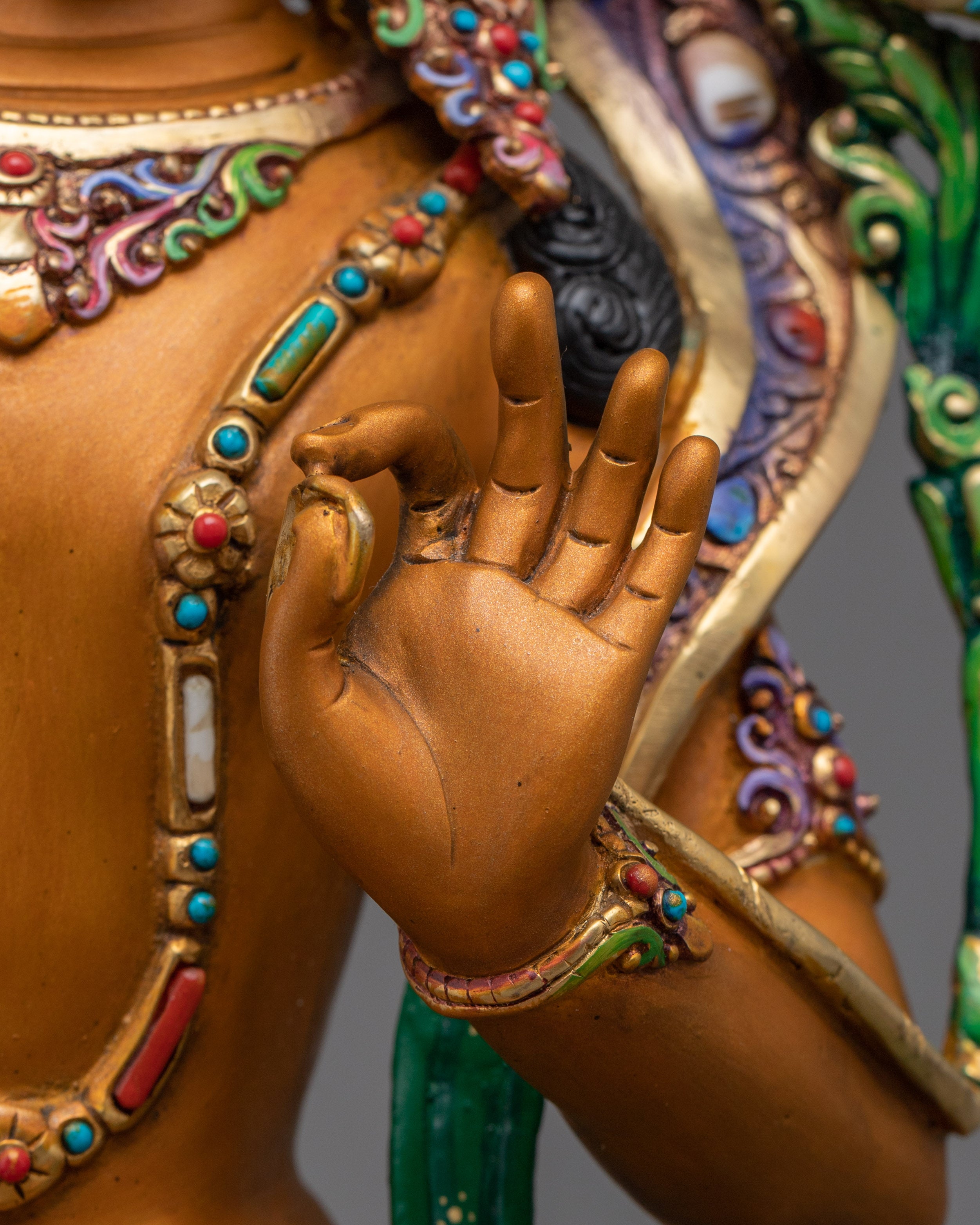 Copper Manjushri statue | Bodhisattva of Wisdom with Sword