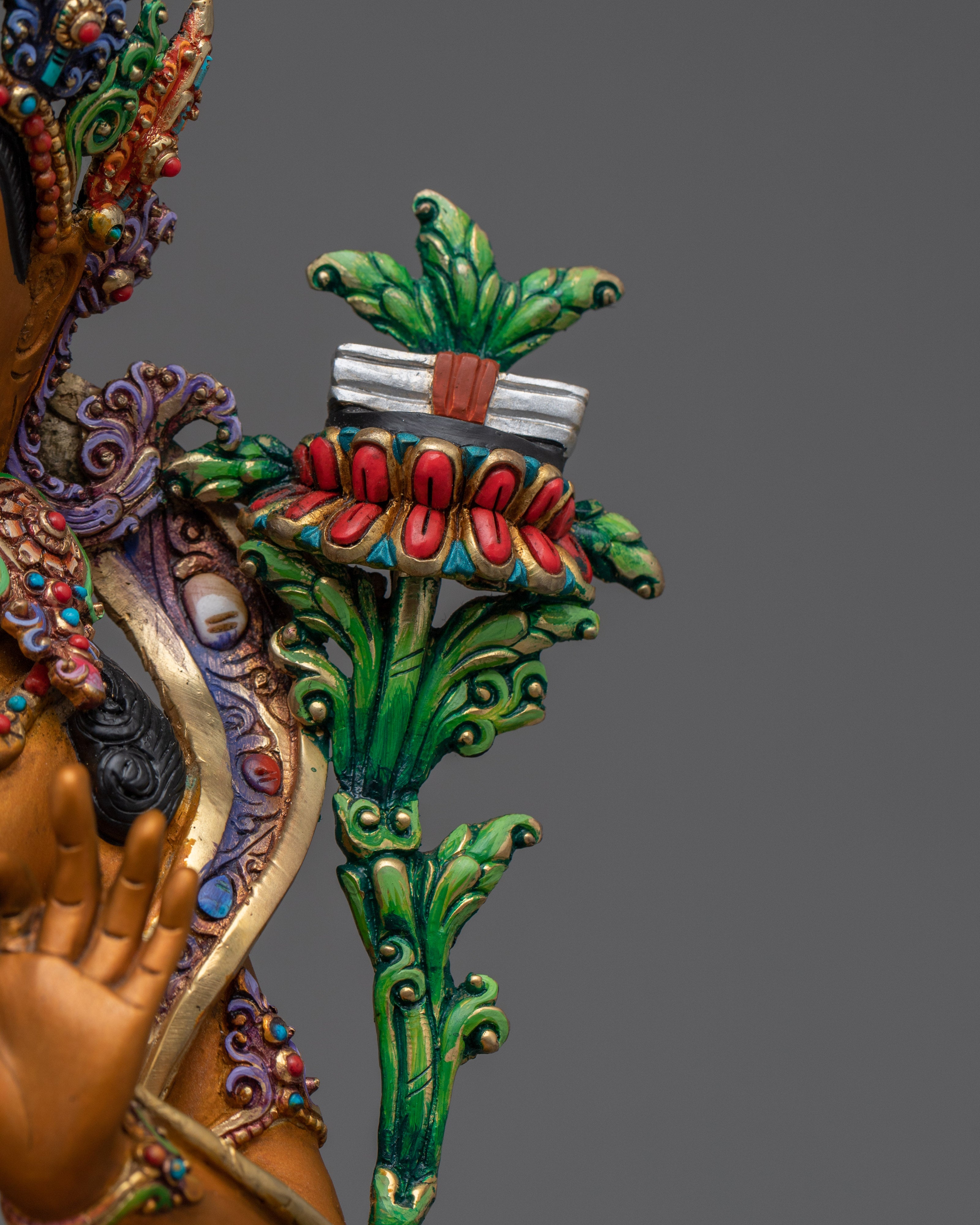 Copper Manjushri statue | Bodhisattva of Wisdom with Sword