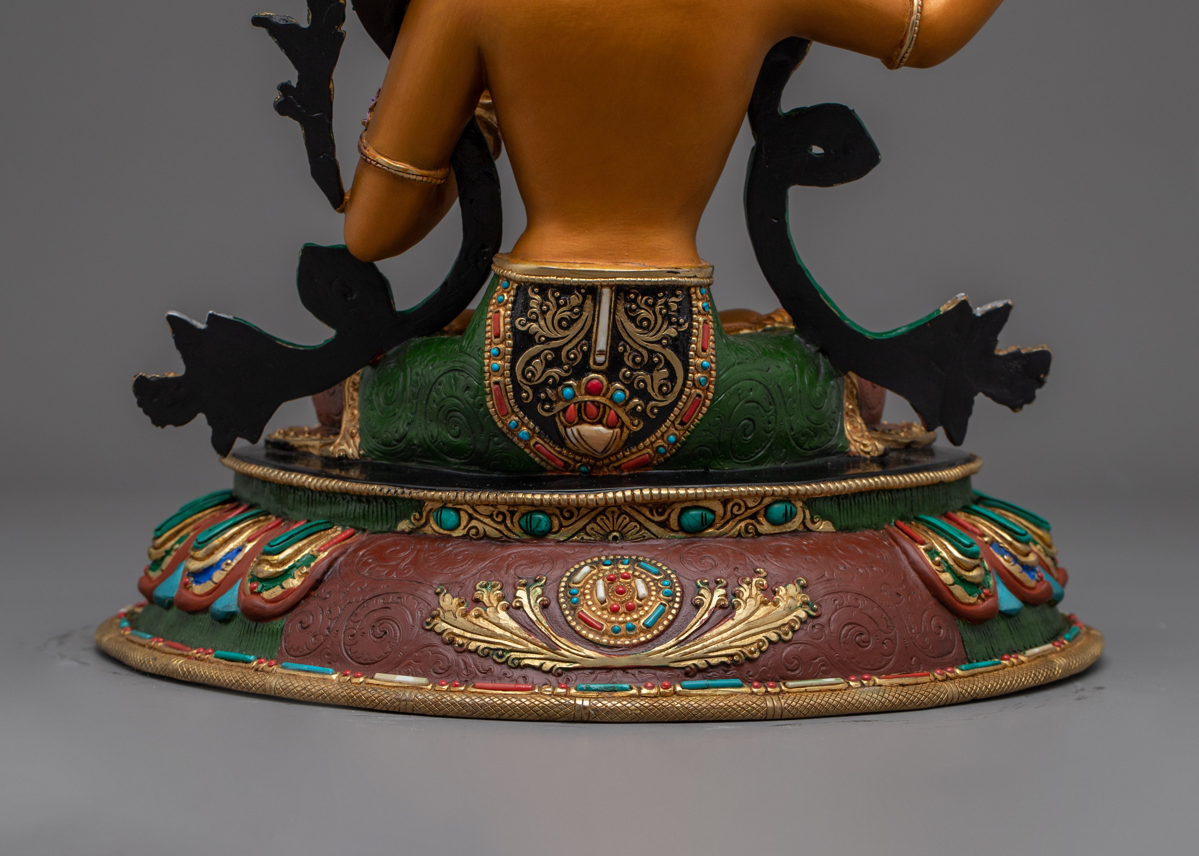 Copper Manjushri statue | Bodhisattva of Wisdom with Sword
