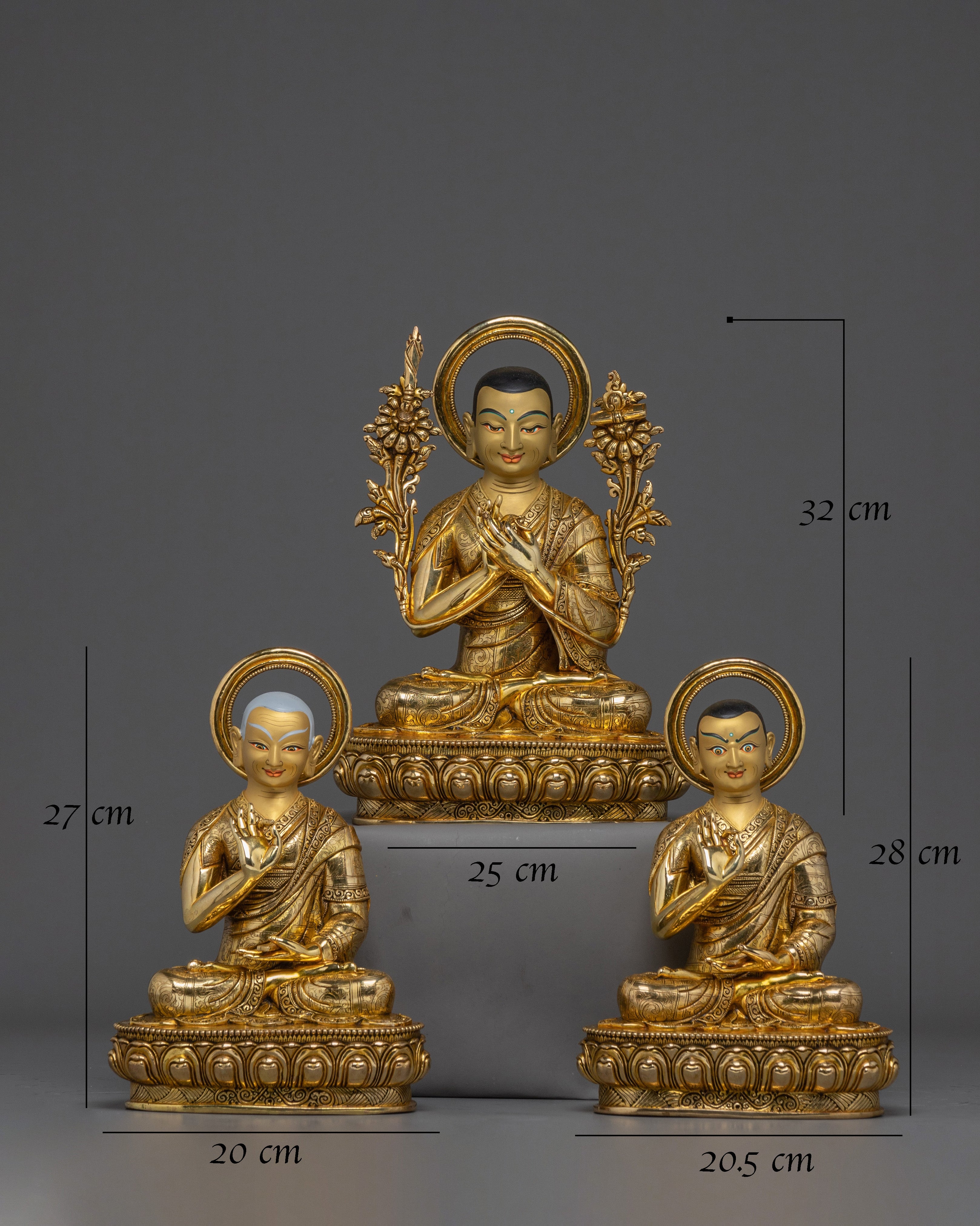Radiant Tshongkhapa Statue Set