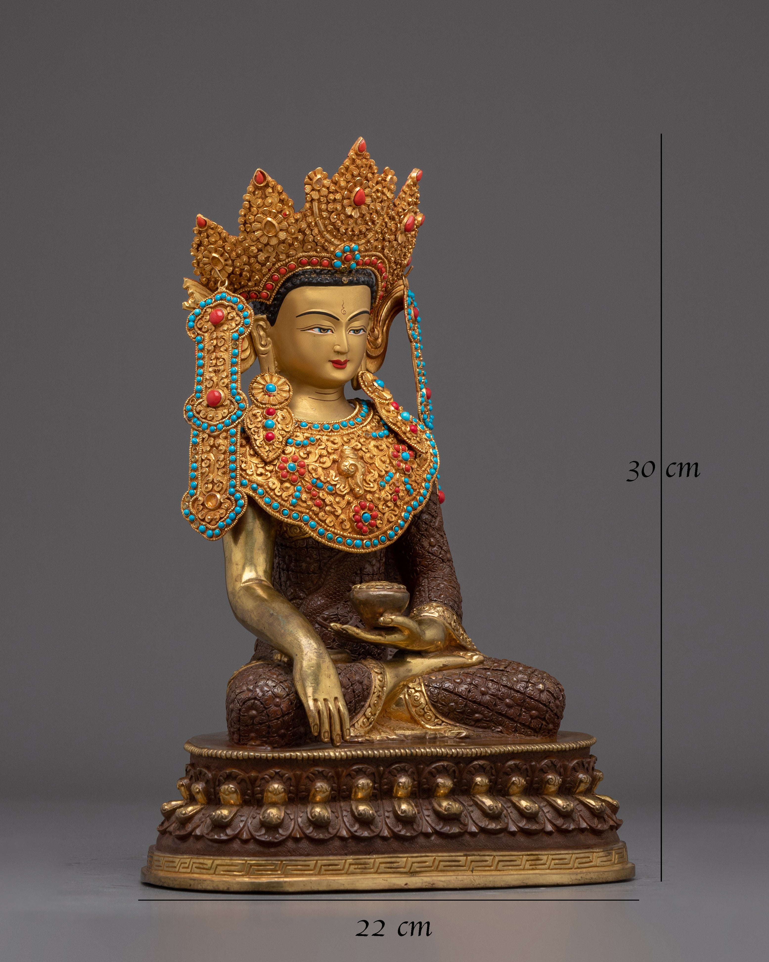 Crowned Shakyamuni Buddha Statue: Founder of Buddhism 