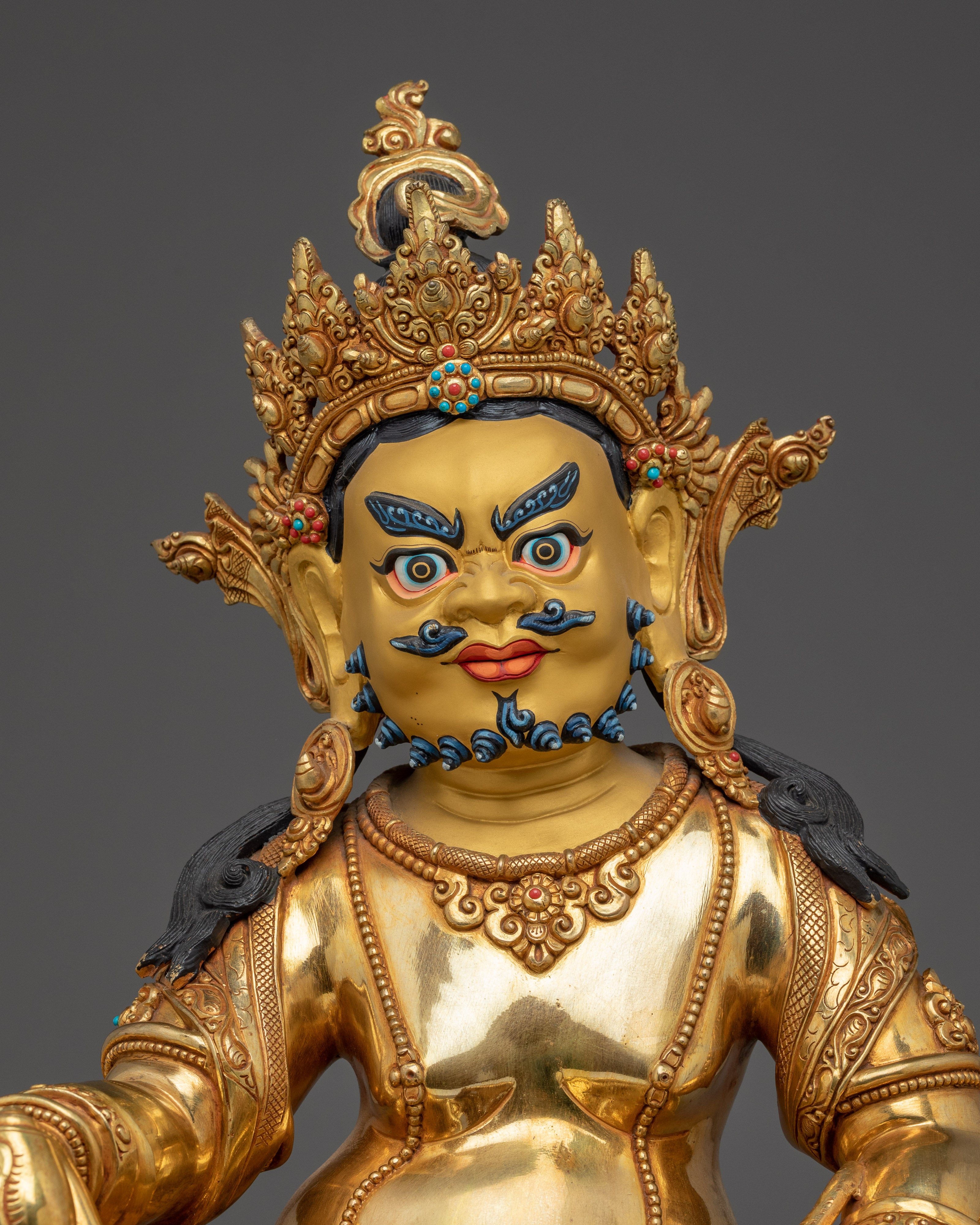 Radiant Dzambhala Statue: Buddhist Wealth God