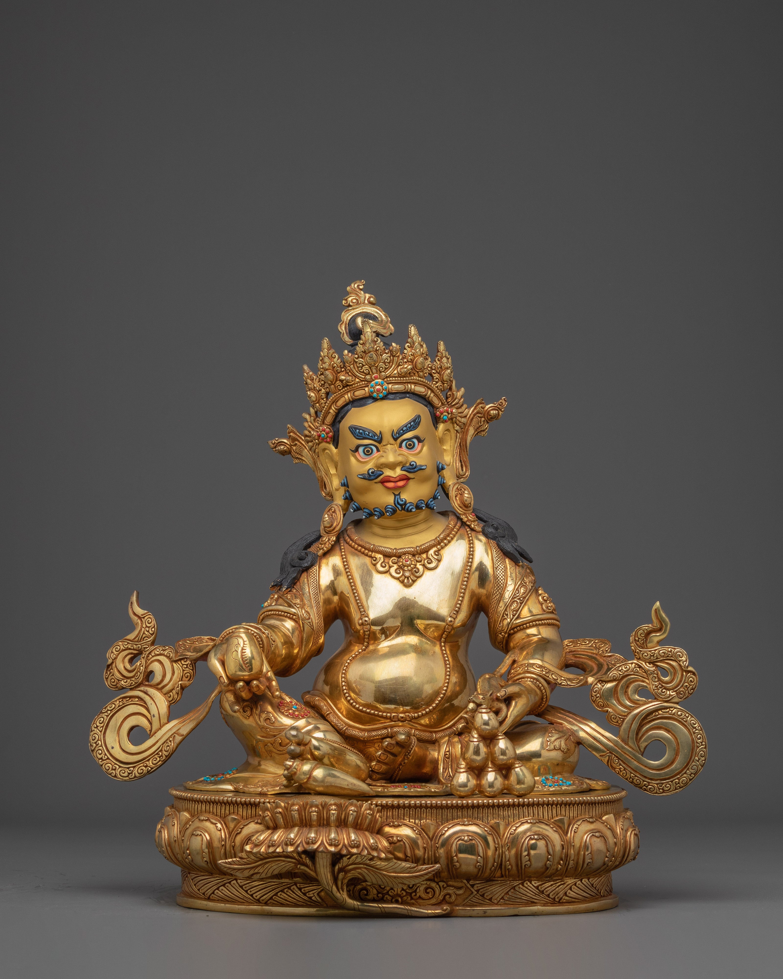 Radiant Dzambhala Statue: Buddhist Wealth God