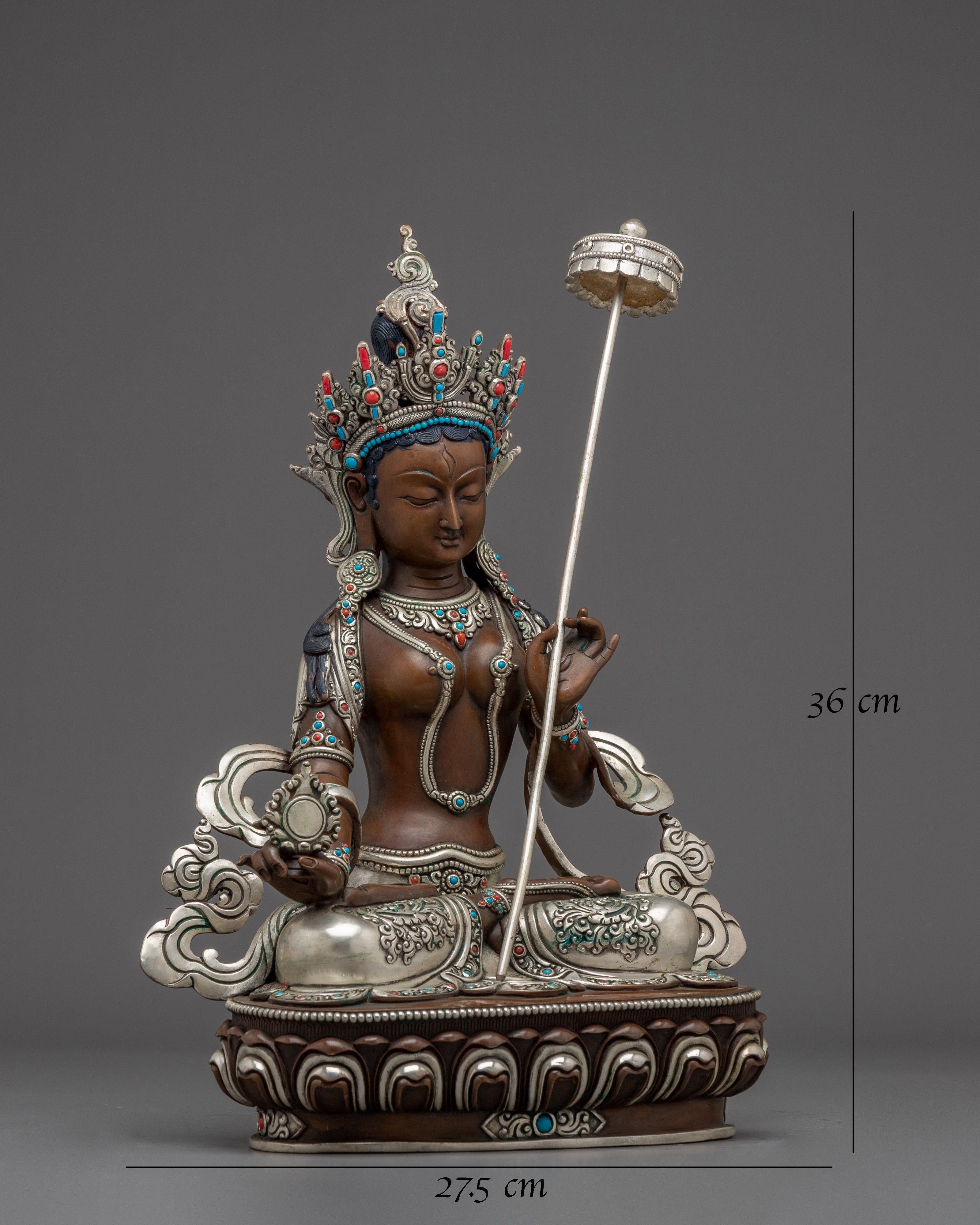 White Parasol Deity Dukar Statue