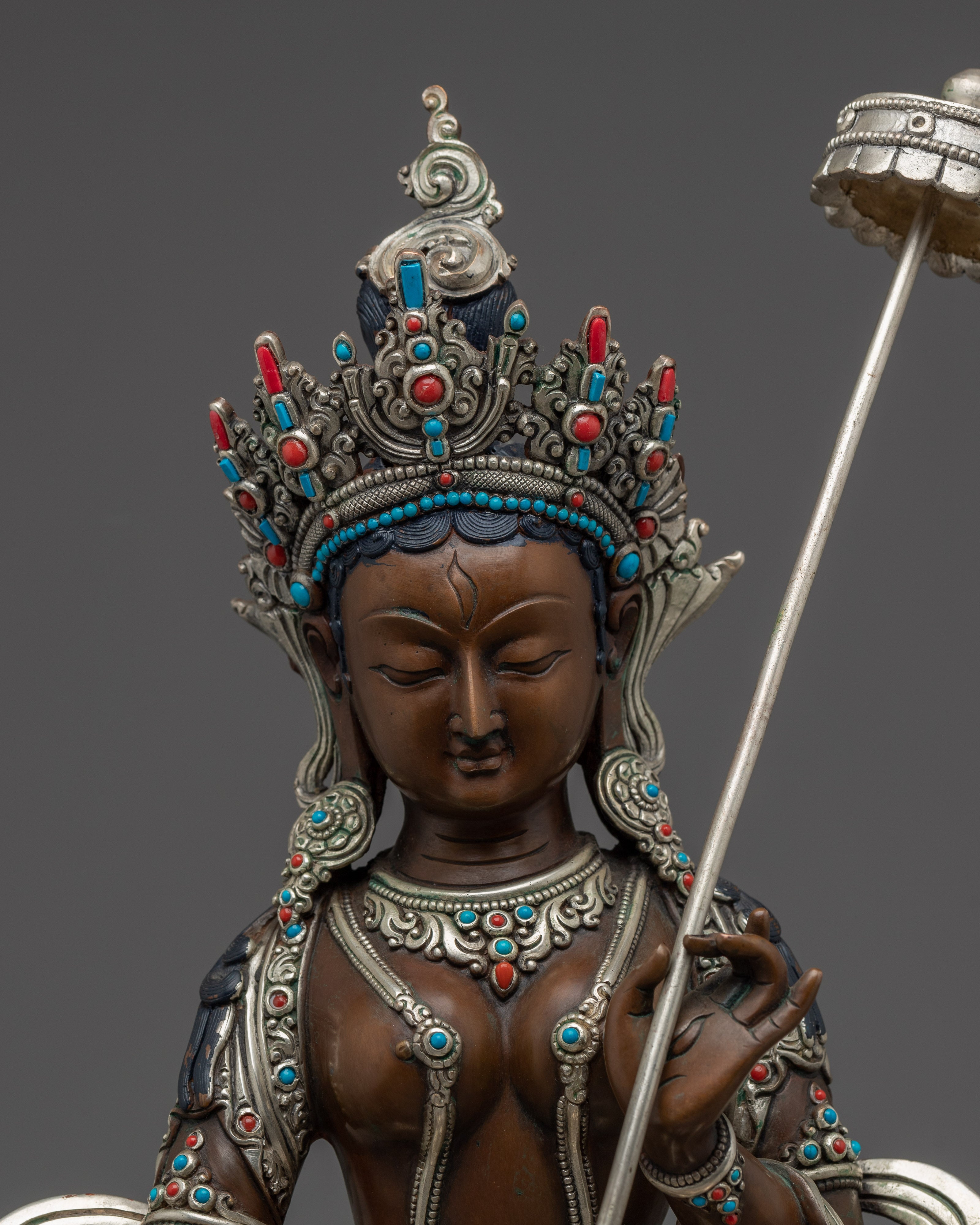 White Parasol Deity Dukar Statue