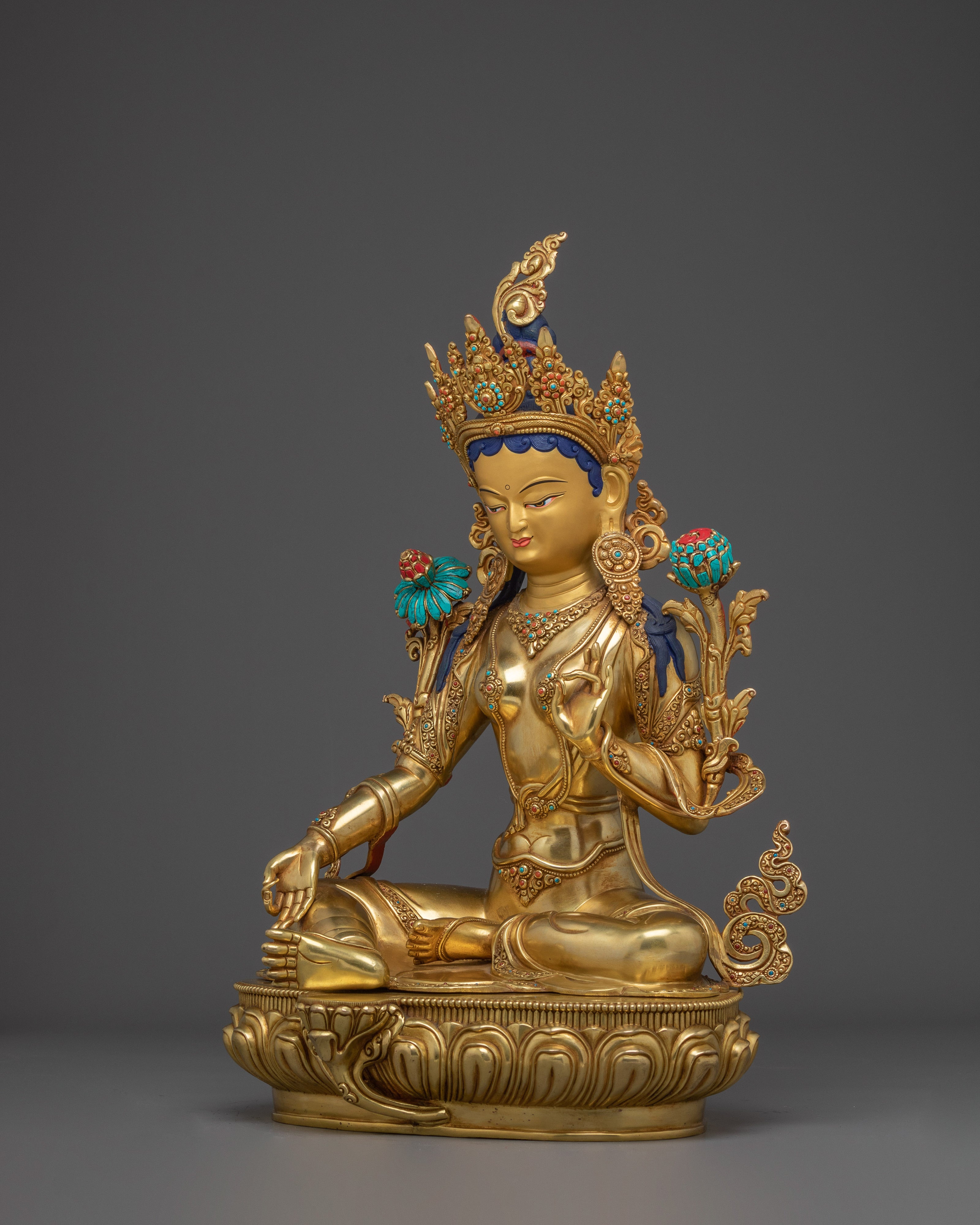 Handcrafted Green Tara Statue: The Mother of All Buddhas