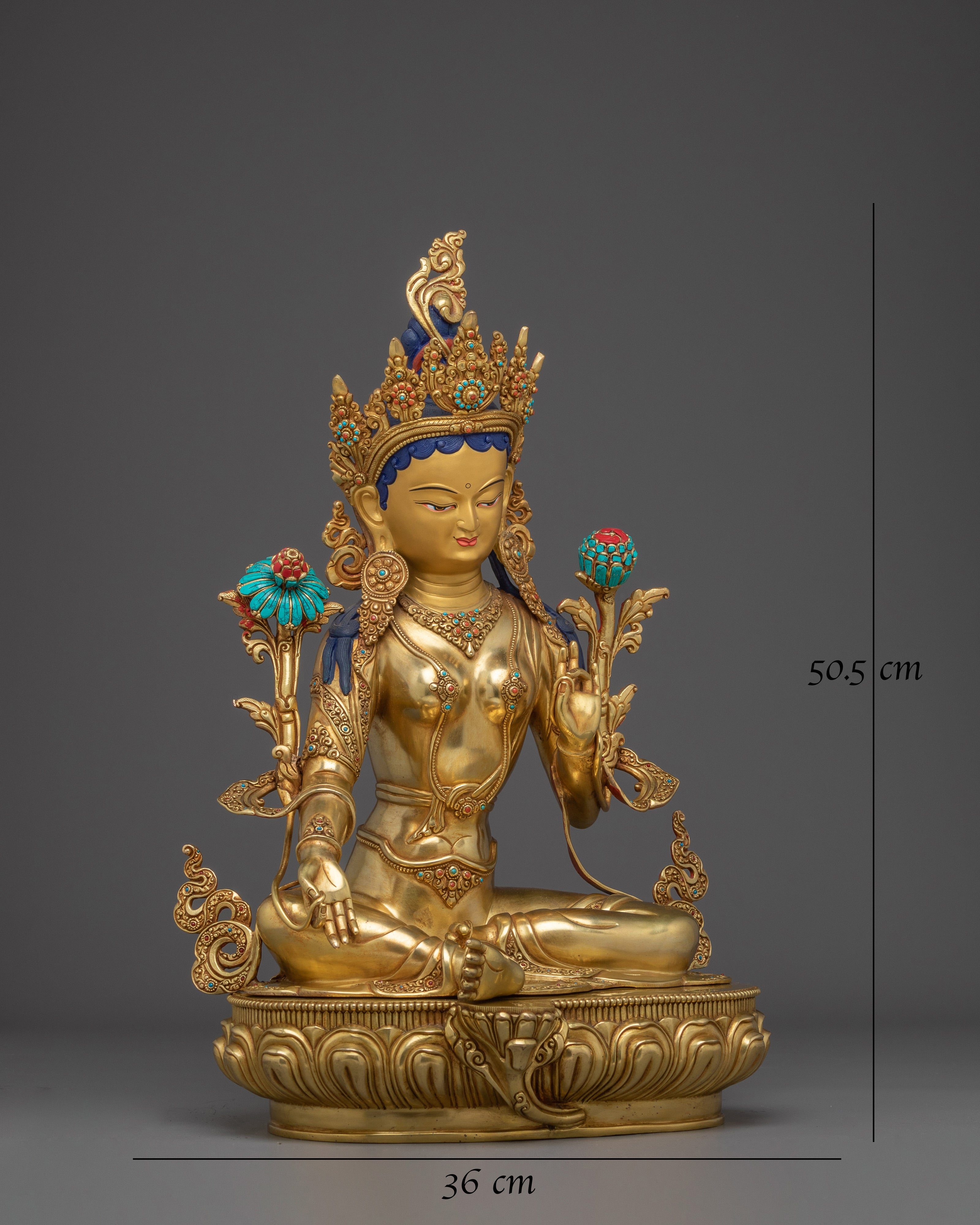 Handcrafted Green Tara Statue: The Mother of All Buddhas