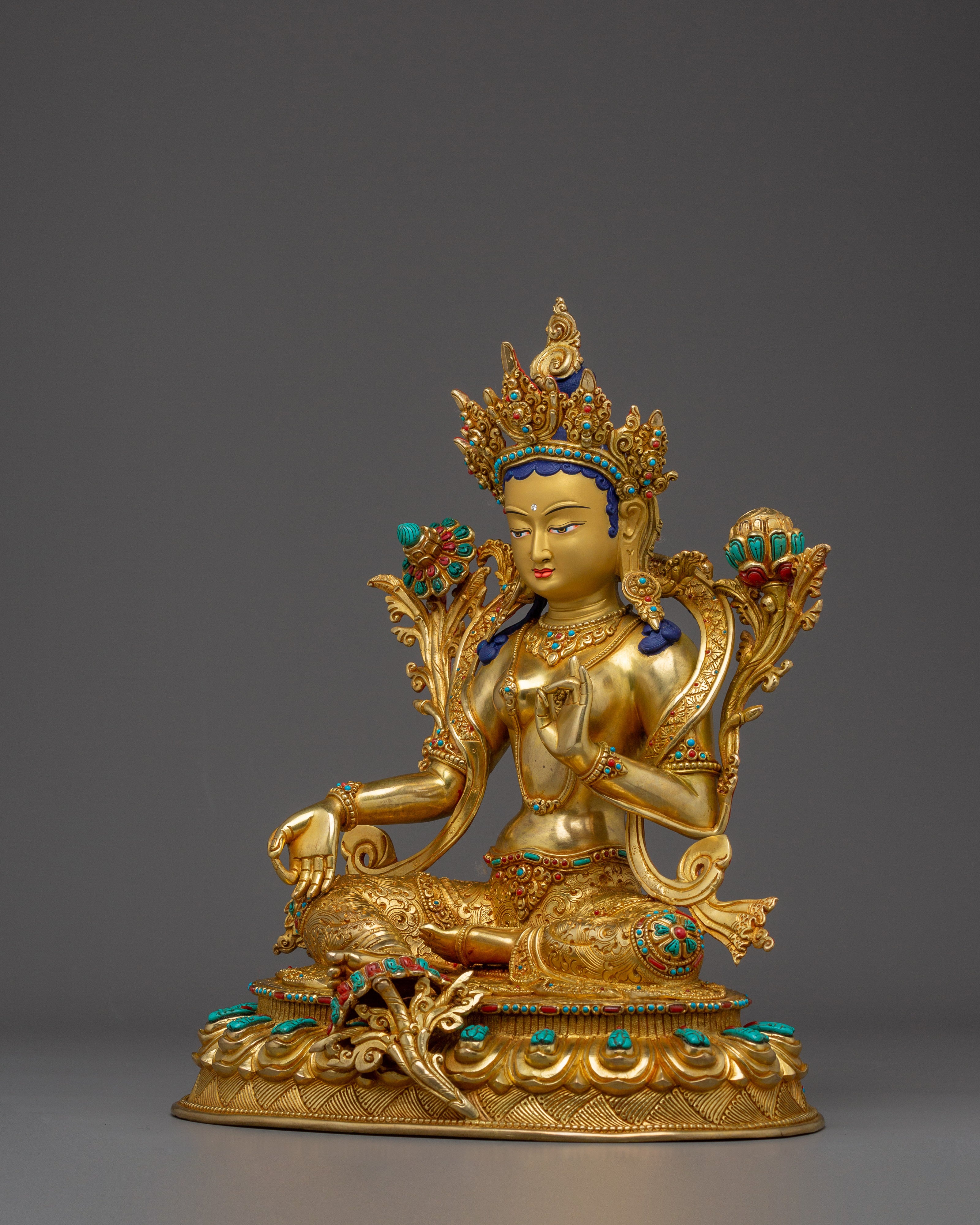 Green Tara Deity Statue: Divine Protector and Healer