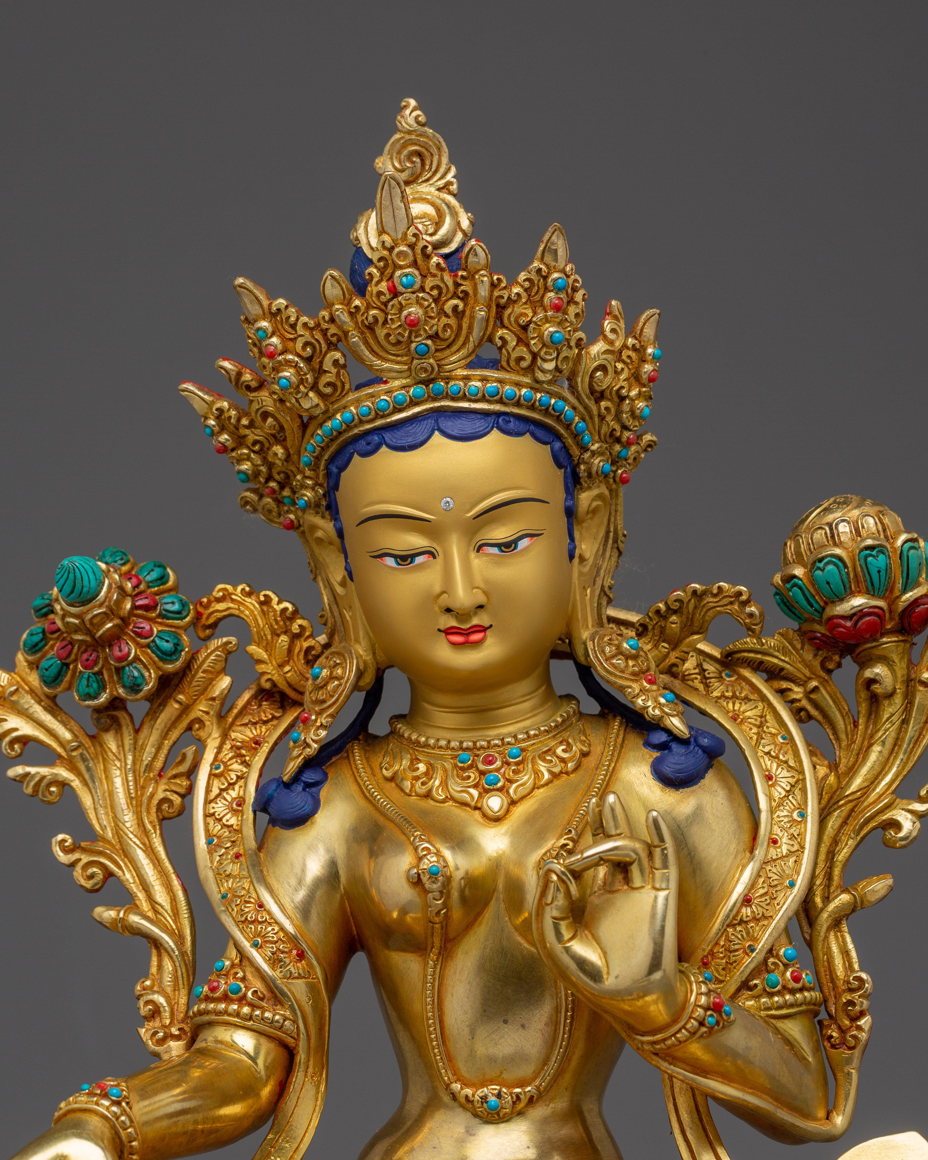 Green Tara Deity Statue: Divine Protector and Healer