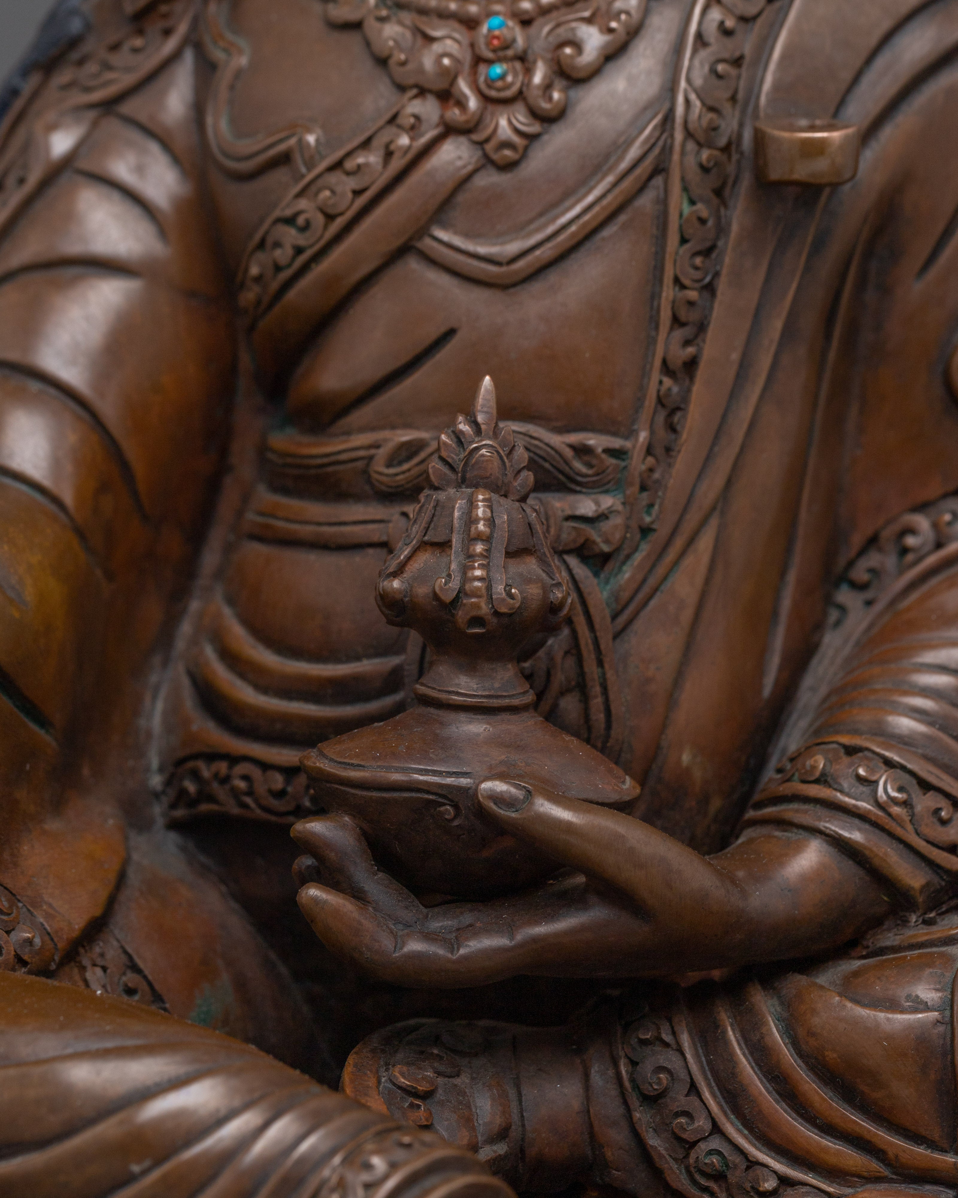 Oxidized Copper Guru Rinpoche Statue: The Vajra Master