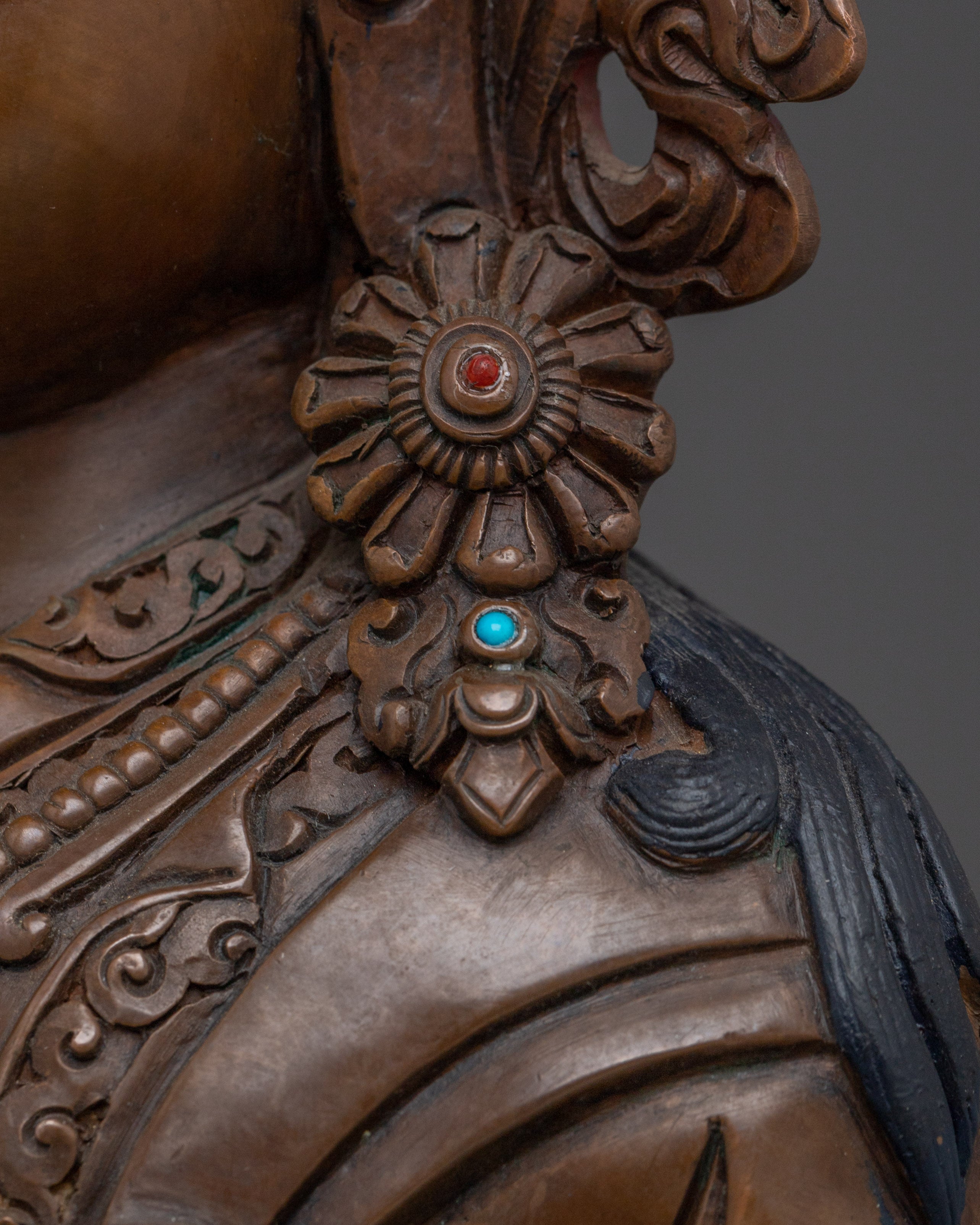 Oxidized Copper Guru Rinpoche Statue: The Vajra Master