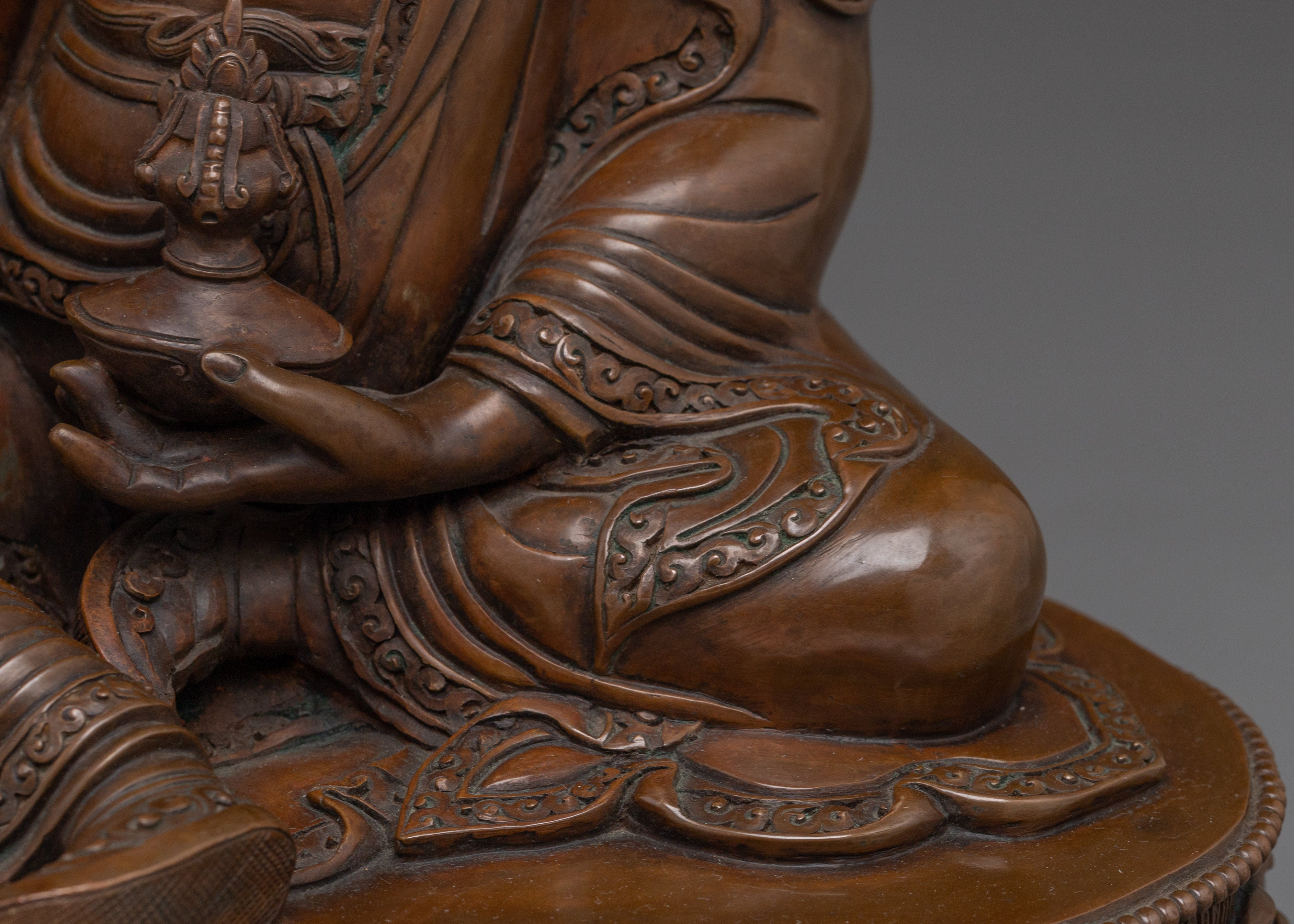 Oxidized Copper Guru Rinpoche Statue: The Vajra Master