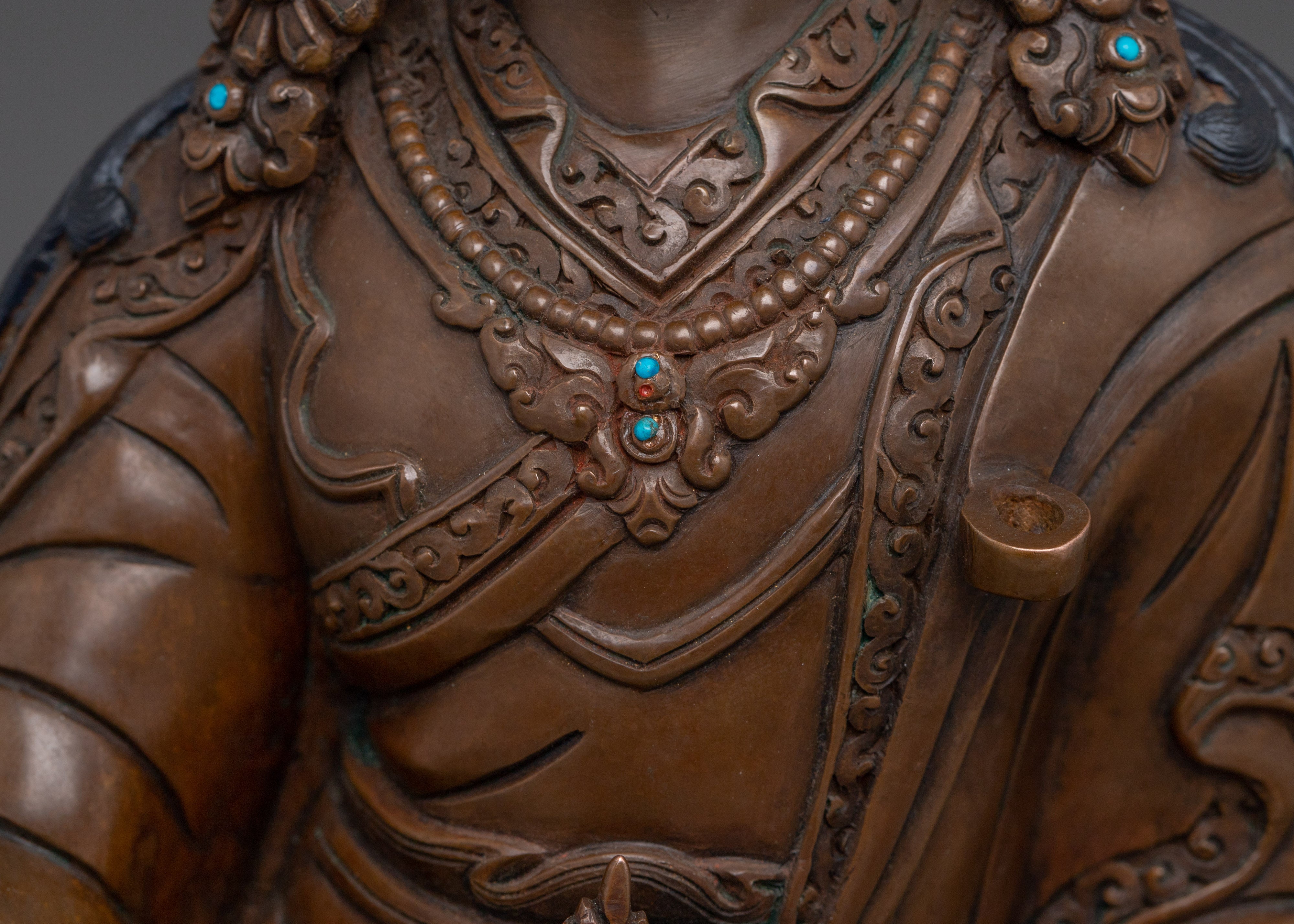 Oxidized Copper Guru Rinpoche Statue: The Vajra Master