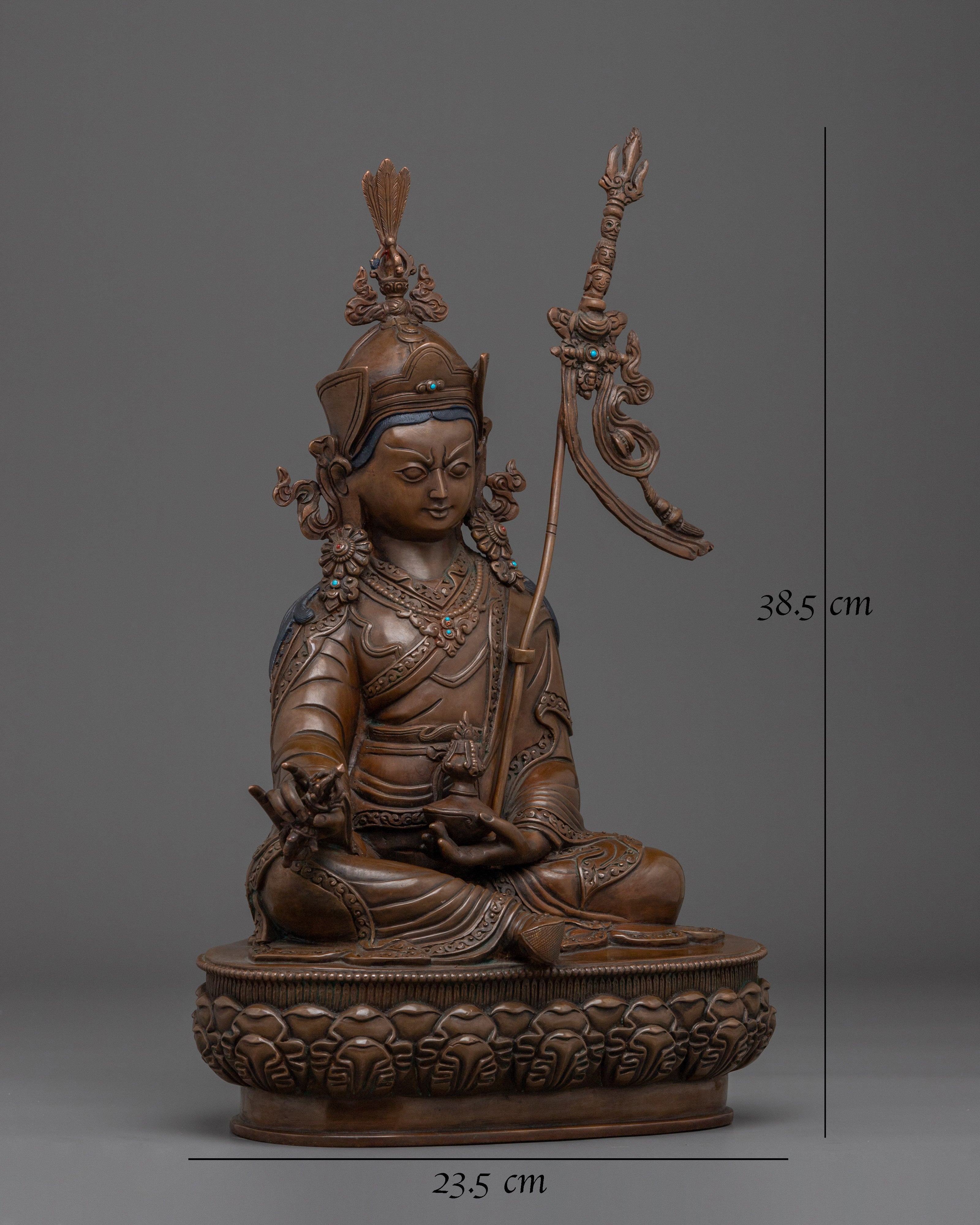 Oxidized Copper Guru Rinpoche Statue: The Vajra Master