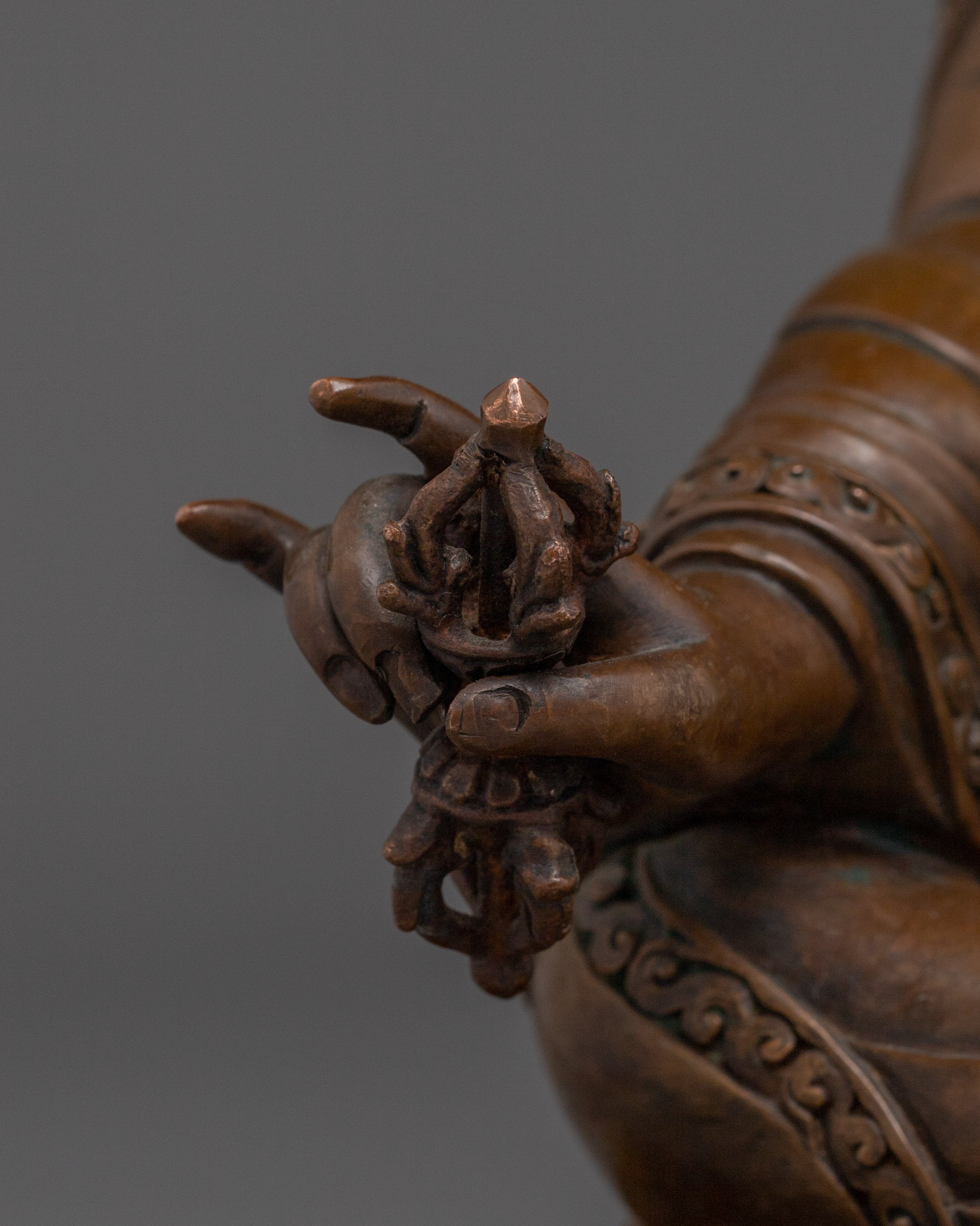 Oxidized Copper Guru Rinpoche Statue: The Vajra Master