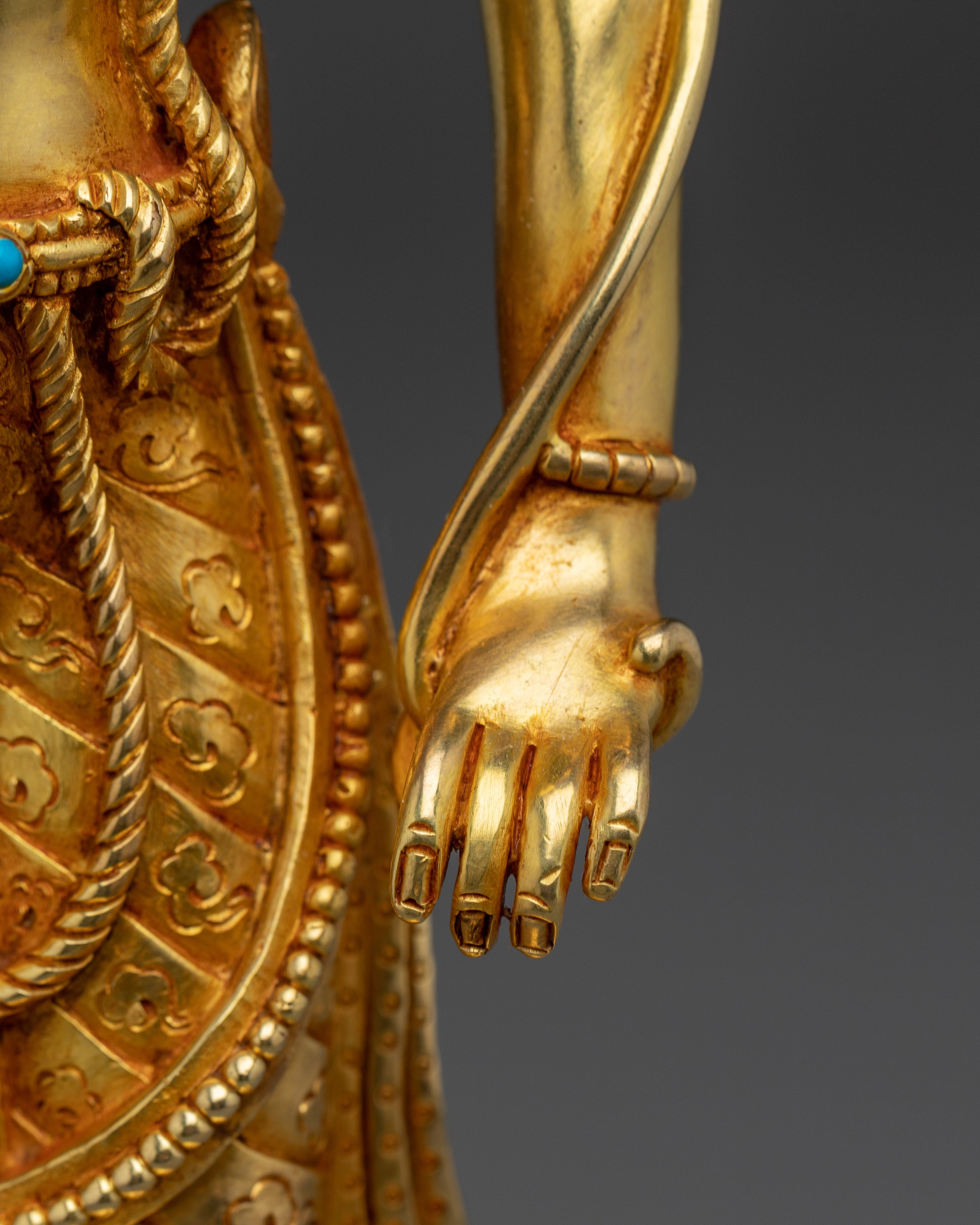 Golden Lokeshwor Copper Statue for Dharma Decor