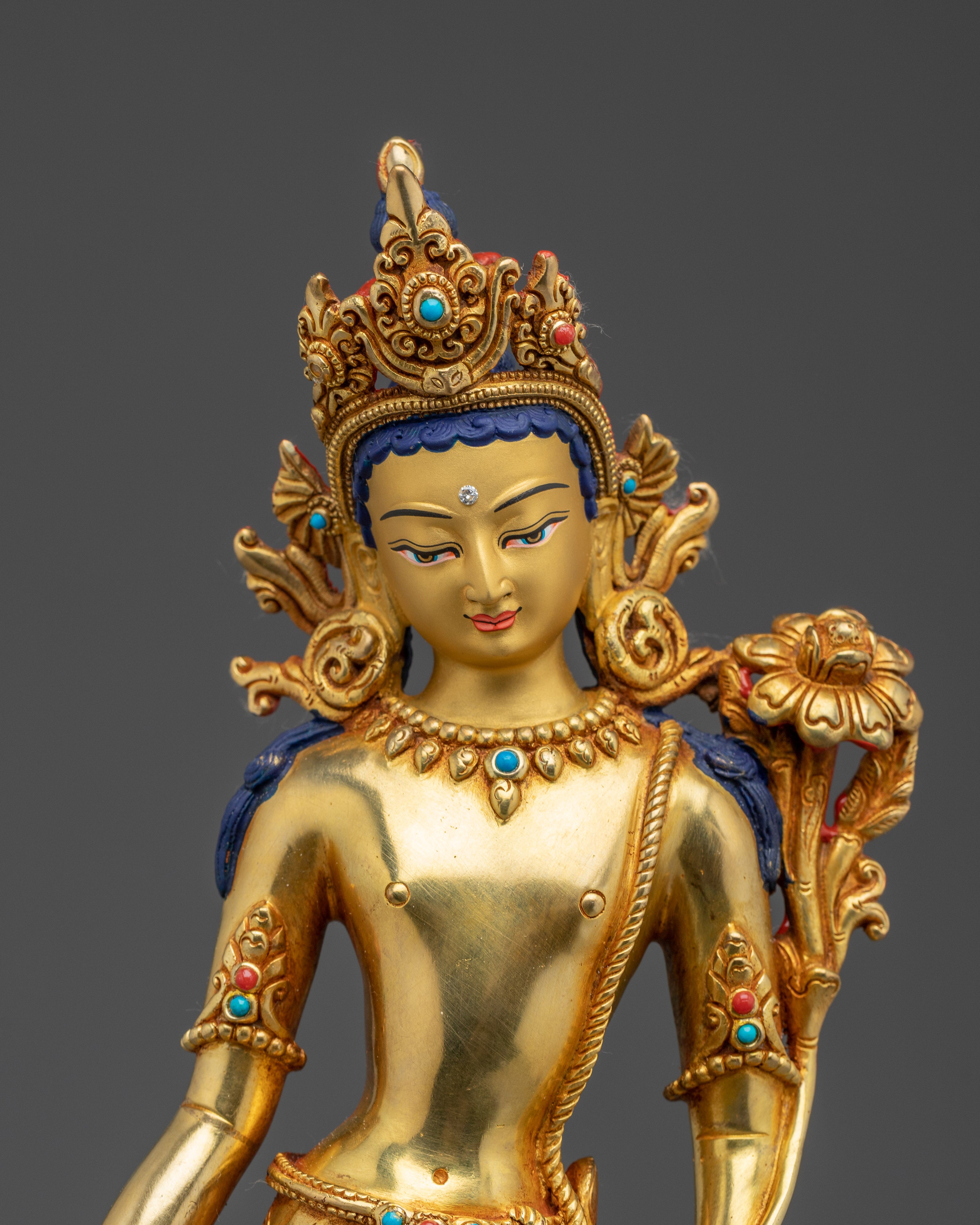 Golden Lokeshwor Copper Statue for Dharma Decor
