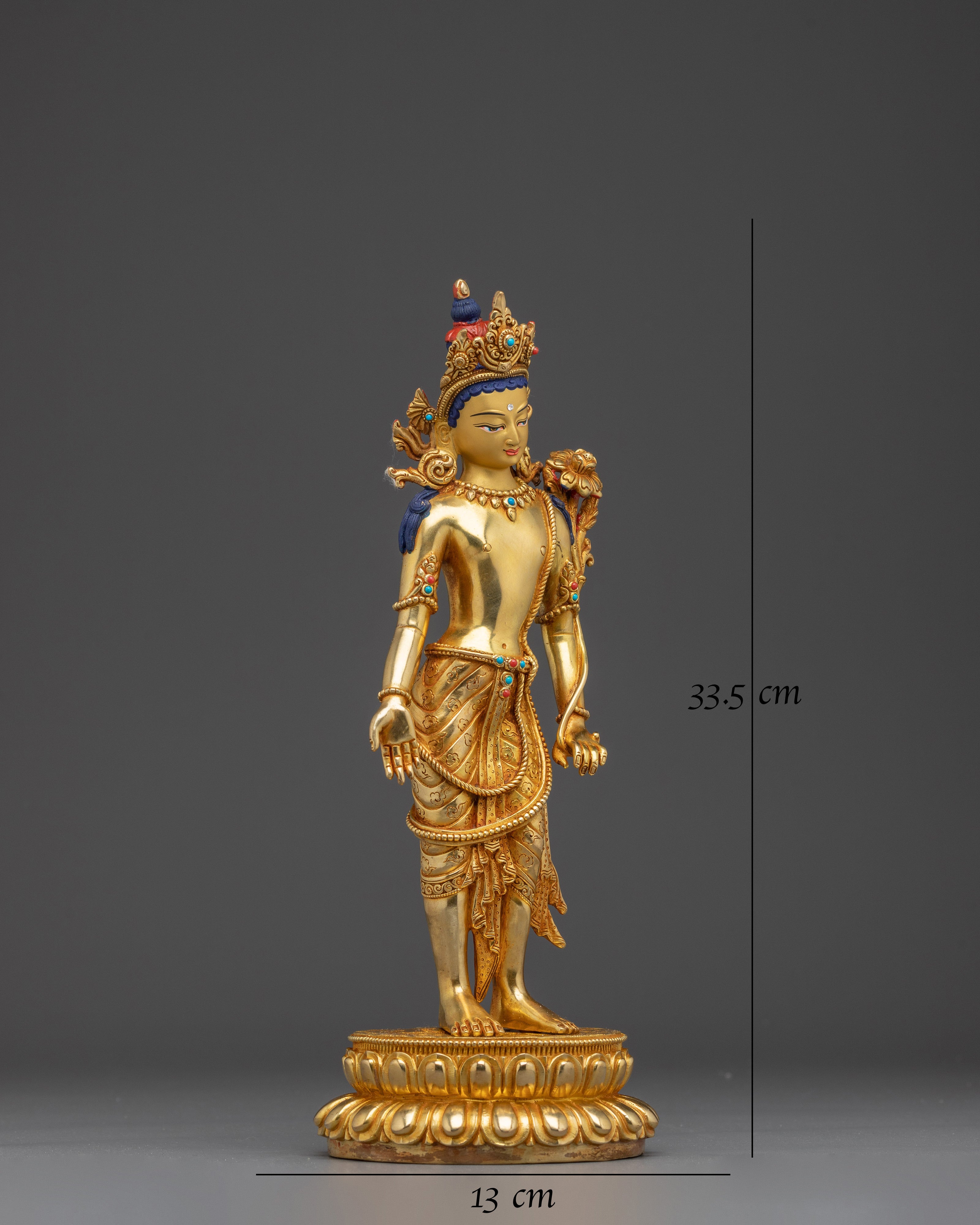 Golden Lokeshwor Copper Statue