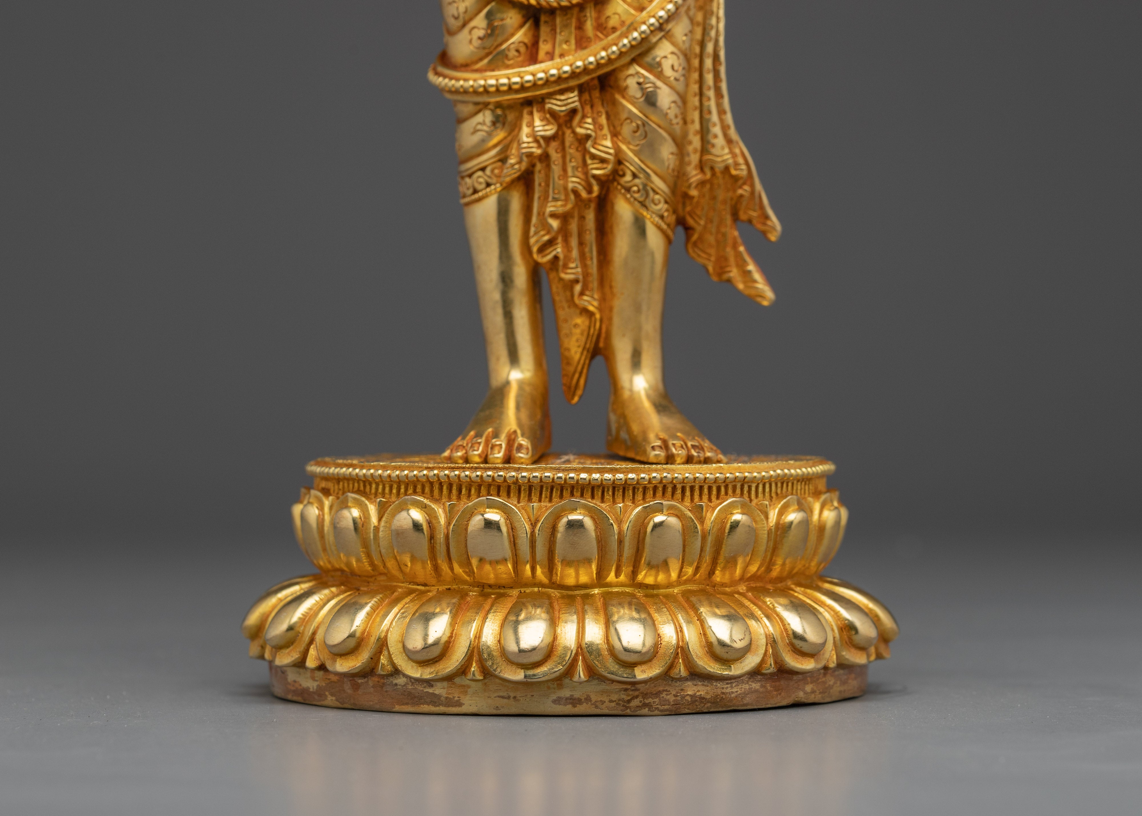 Golden Lokeshwor Copper Statue for Dharma Decor