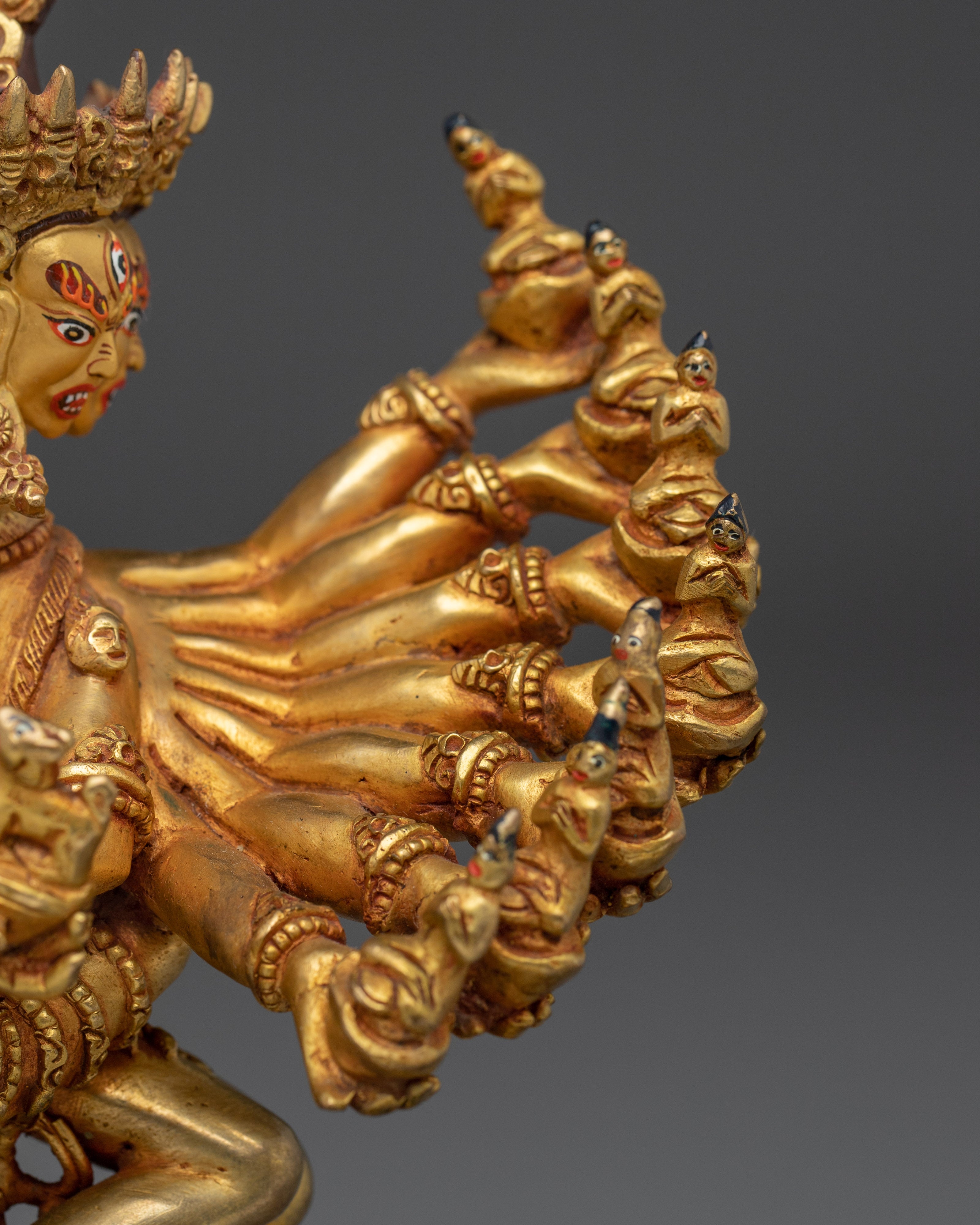 Sacred Hevajra Statue | Handcrafted Gold Gilded Icon