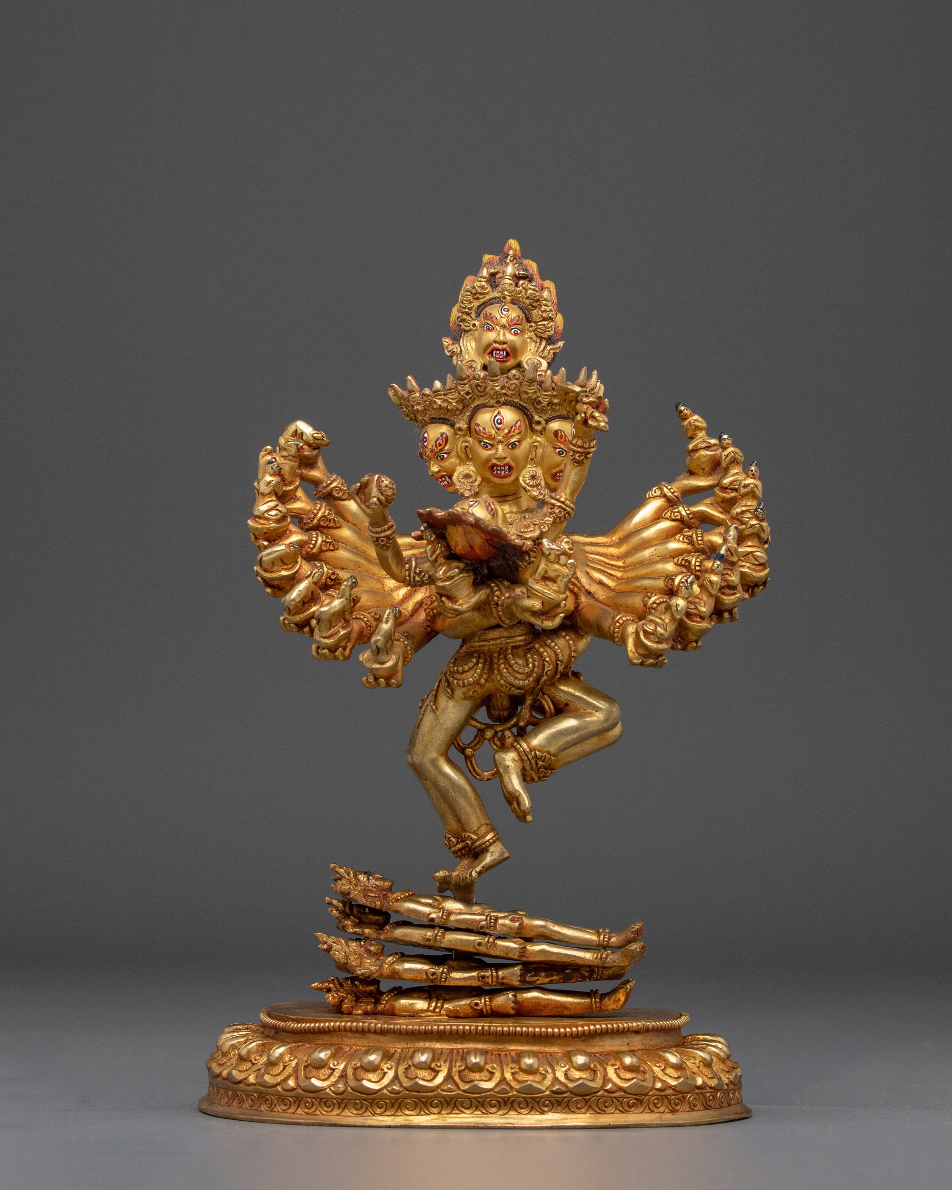 Sacred Hevajra Statue | Handcrafted Gold Gilded Icon