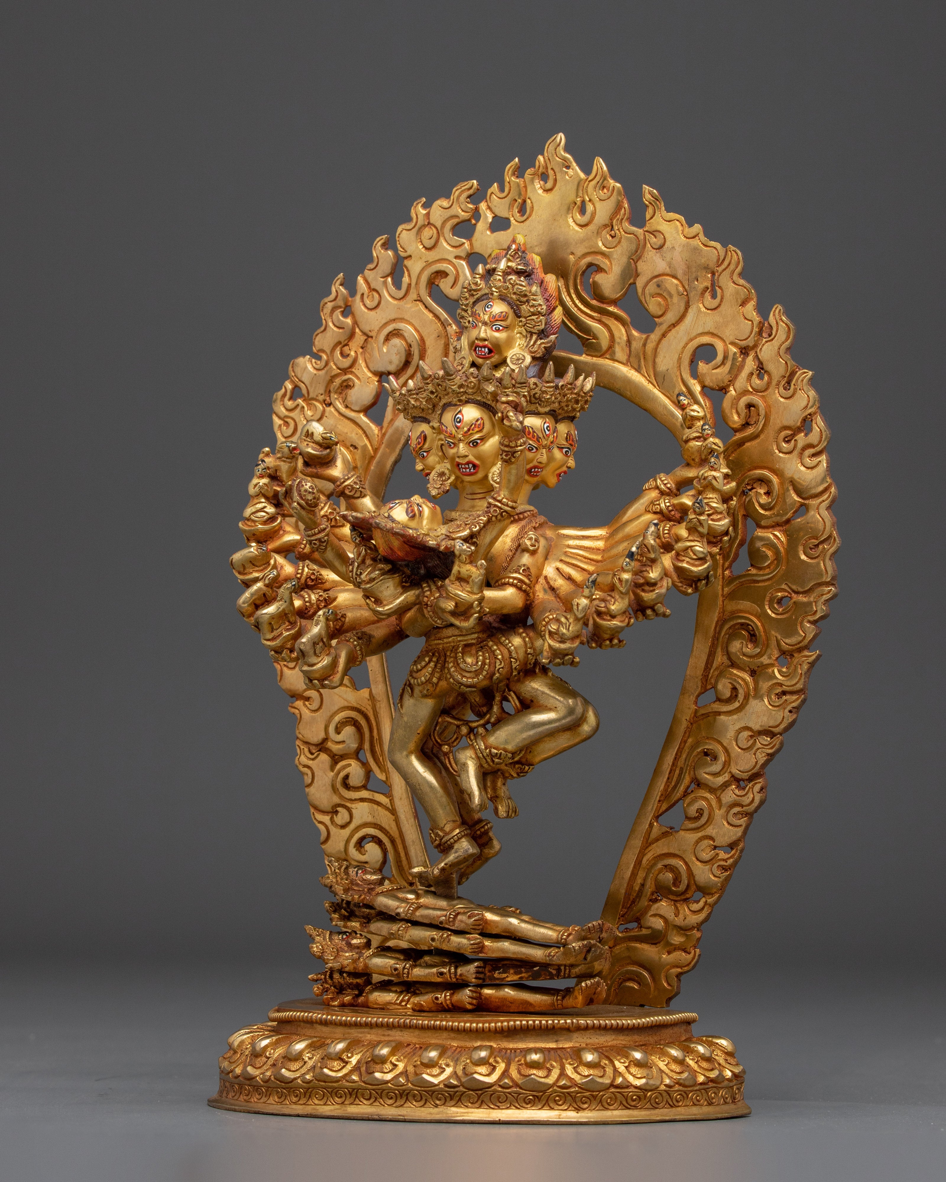 Sacred Hevajra Statue | Handcrafted Gold Gilded Icon