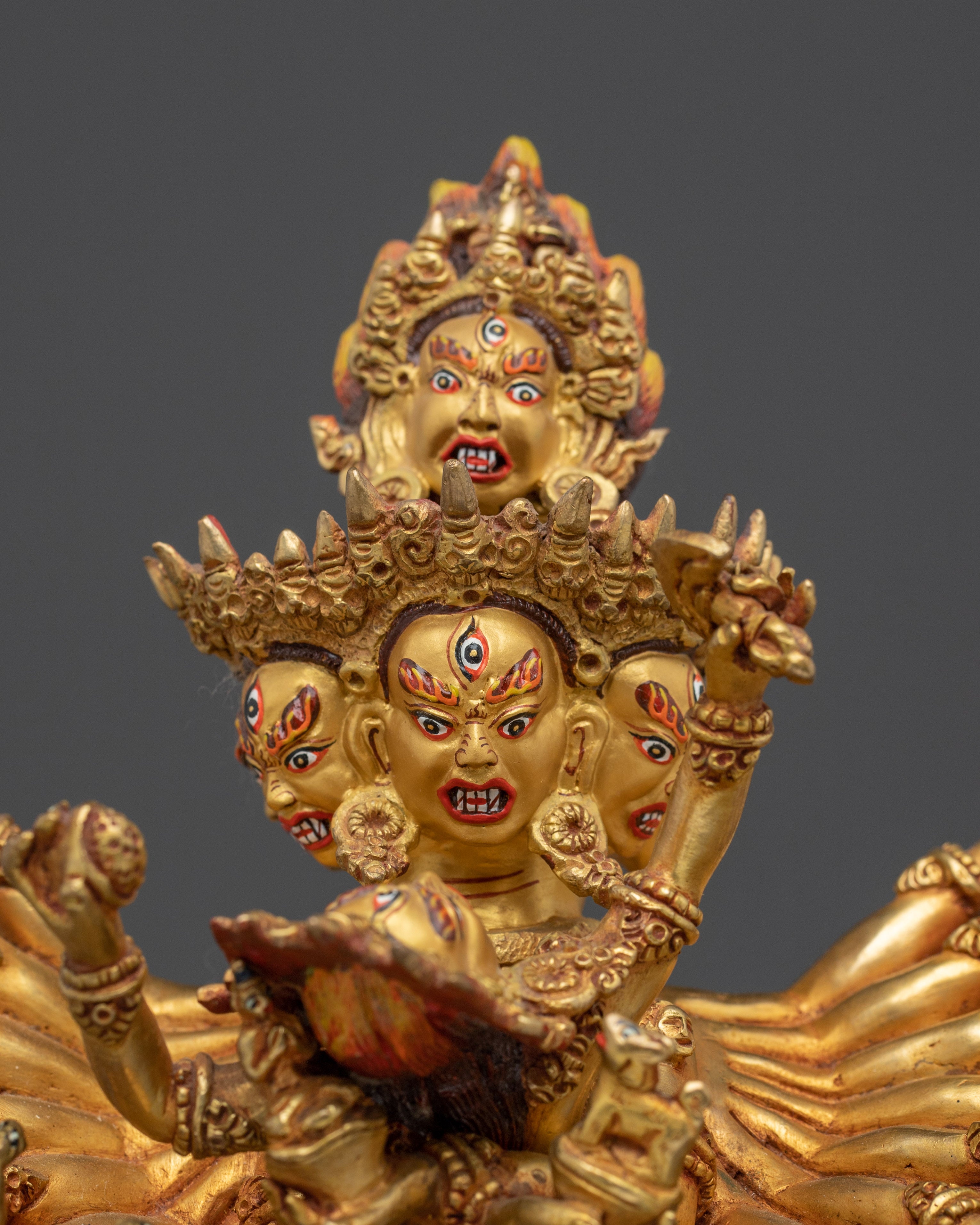 Sacred Hevajra Statue | Handcrafted Gold Gilded Icon
