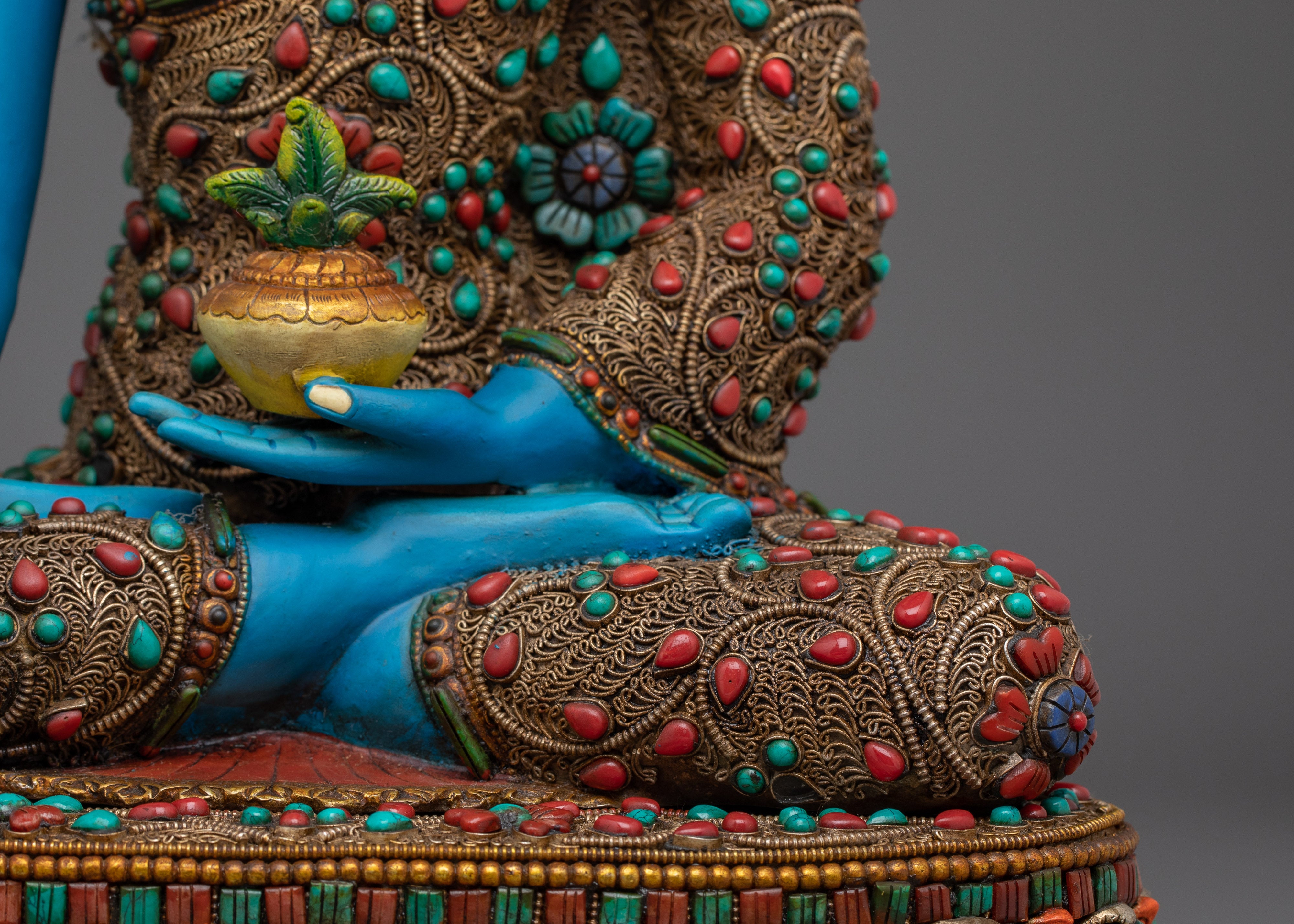 Medicine Buddha Copper Healing Deity | Statue for Spiritual Healing