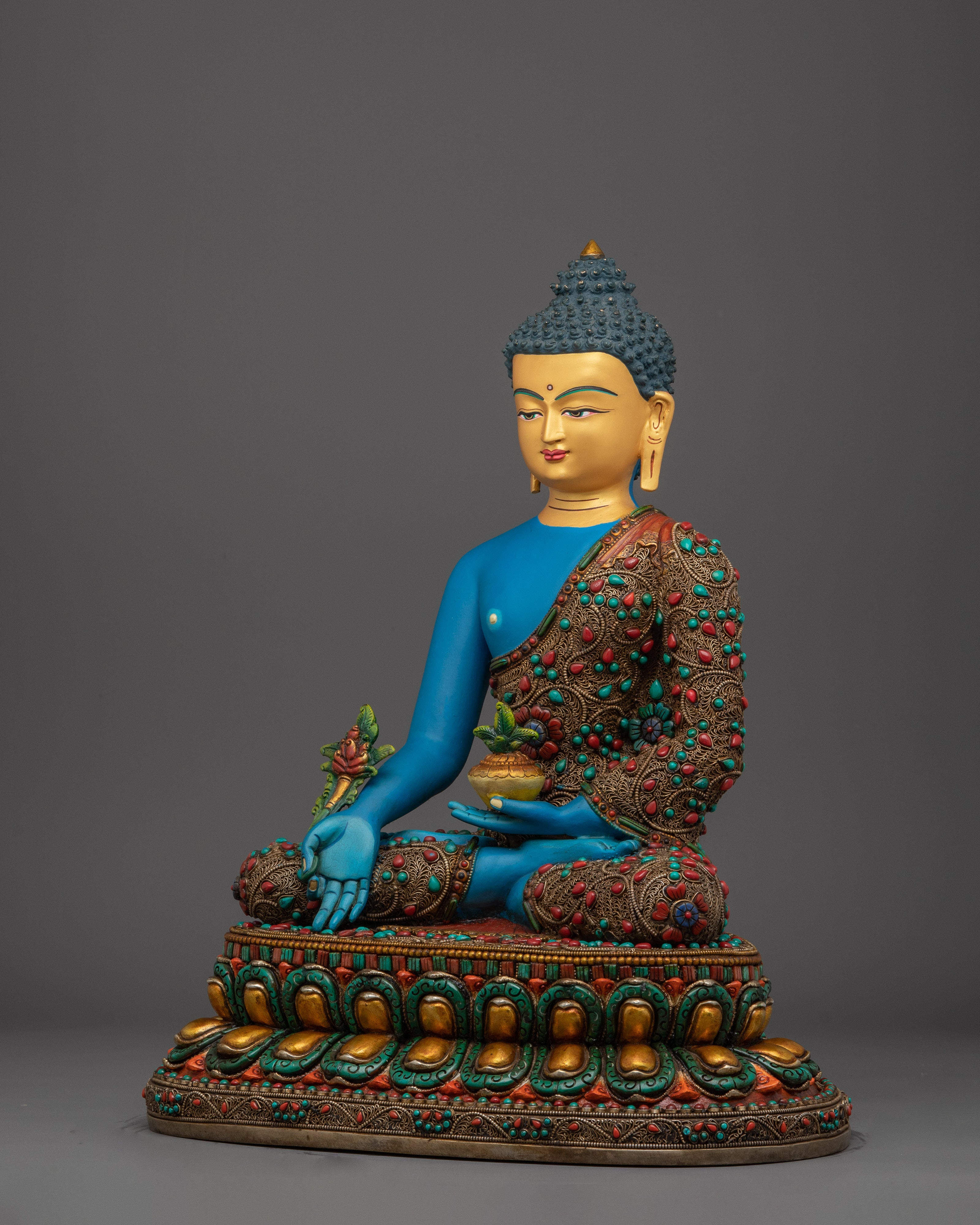 Medicine Buddha Copper Healing Deity | Statue for Spiritual Healing