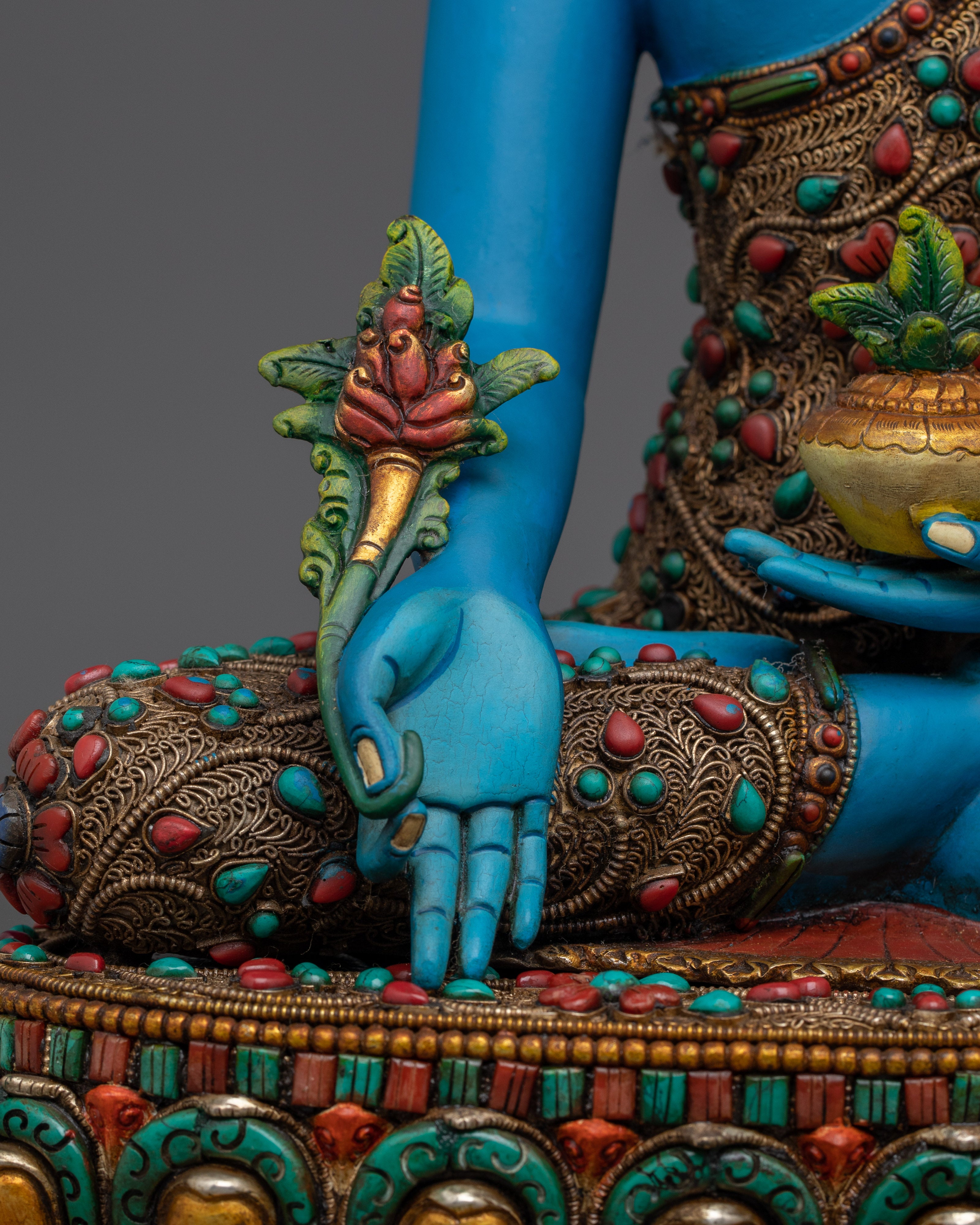 Medicine Buddha Copper Healing Deity | Statue for Spiritual Healing