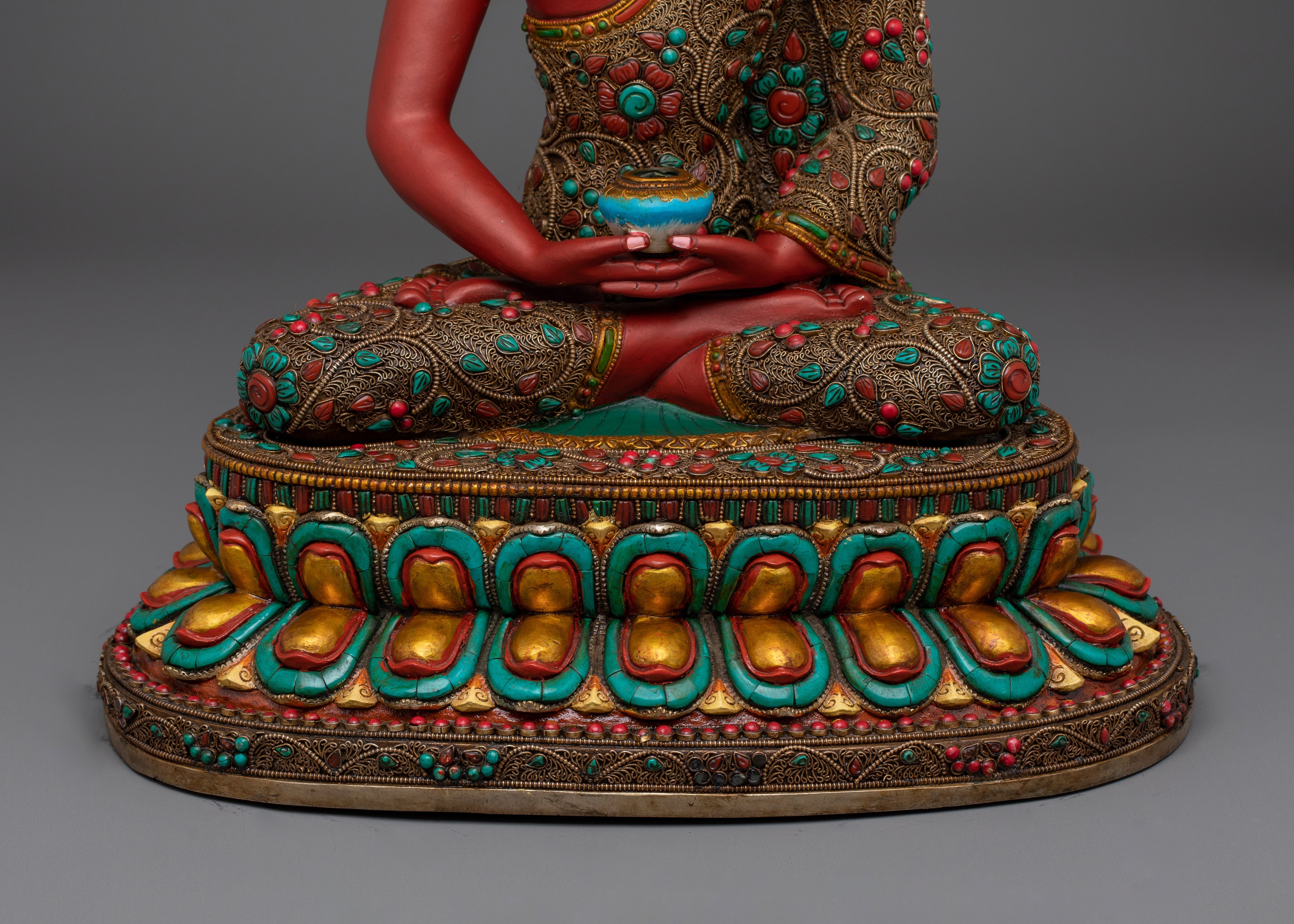 Amitabha Buddha Art in Copper | Sculpture for Shrine or Meditation