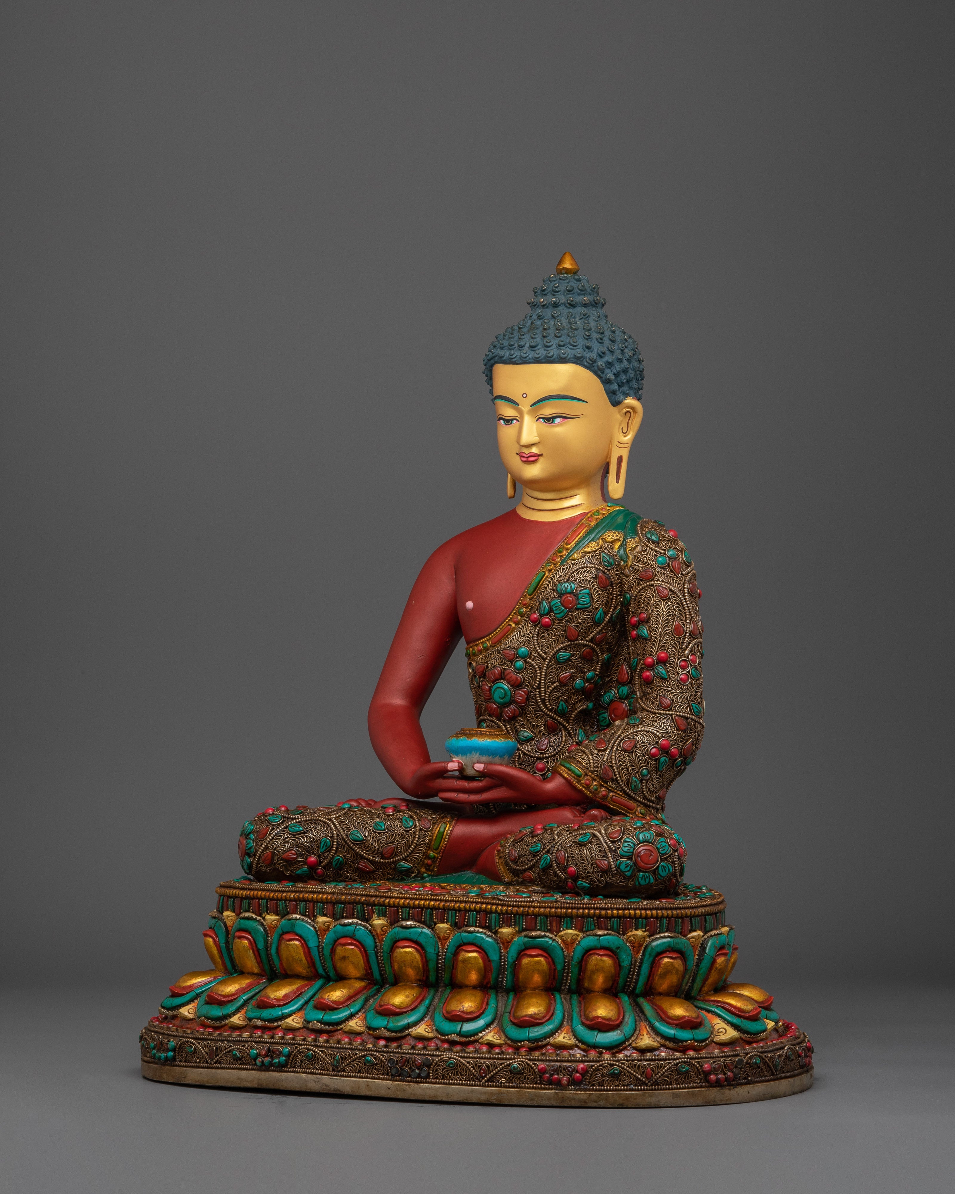 Amitabha Buddha Art in Copper | Sculpture for Shrine or Meditation
