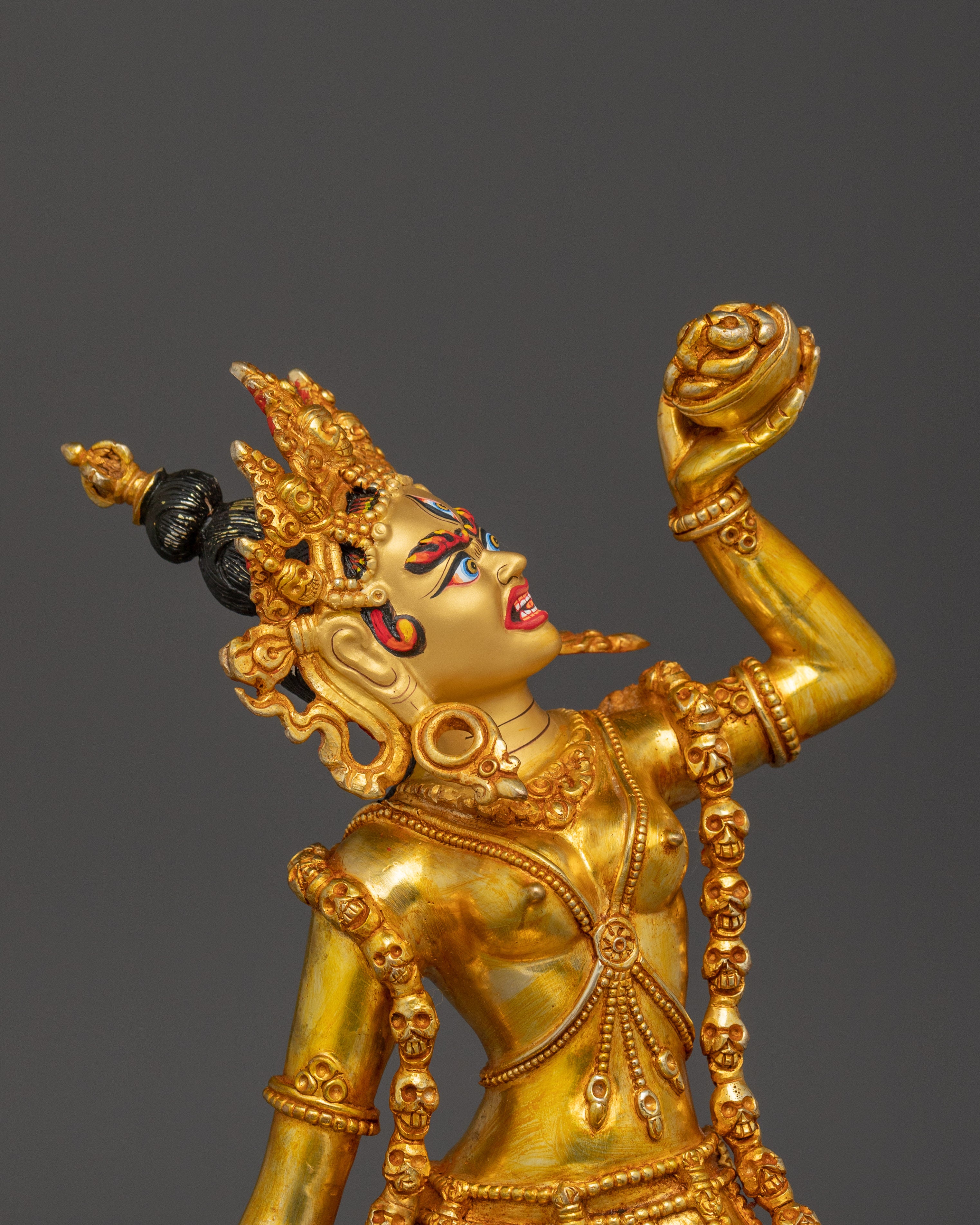 Handmade 37cm Vajrayogini Statue - 24K Gold Gilded Copper Sculpture