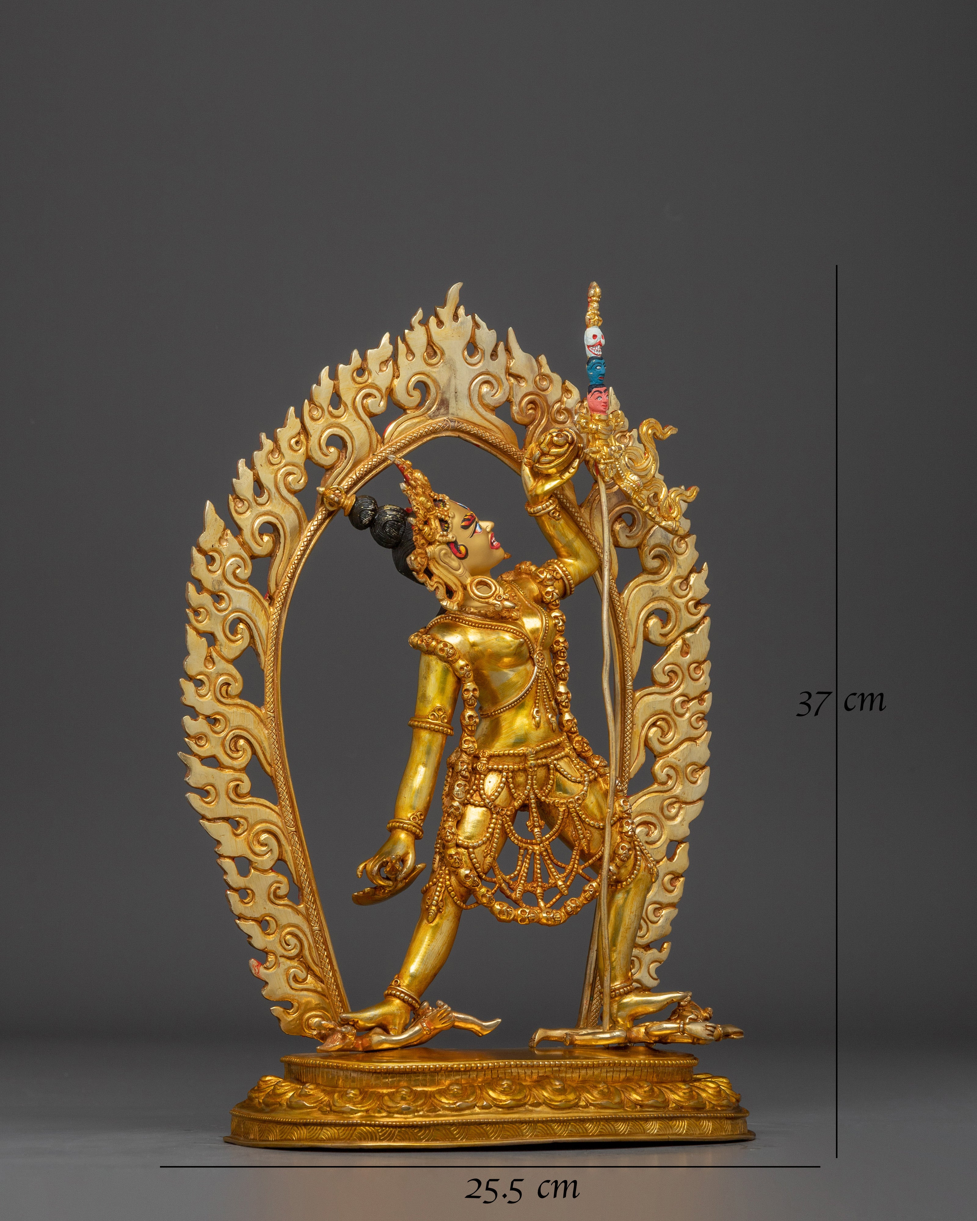 Handmade 37cm Vajrayogini Statue - 24K Gold Gilded Copper Sculpture