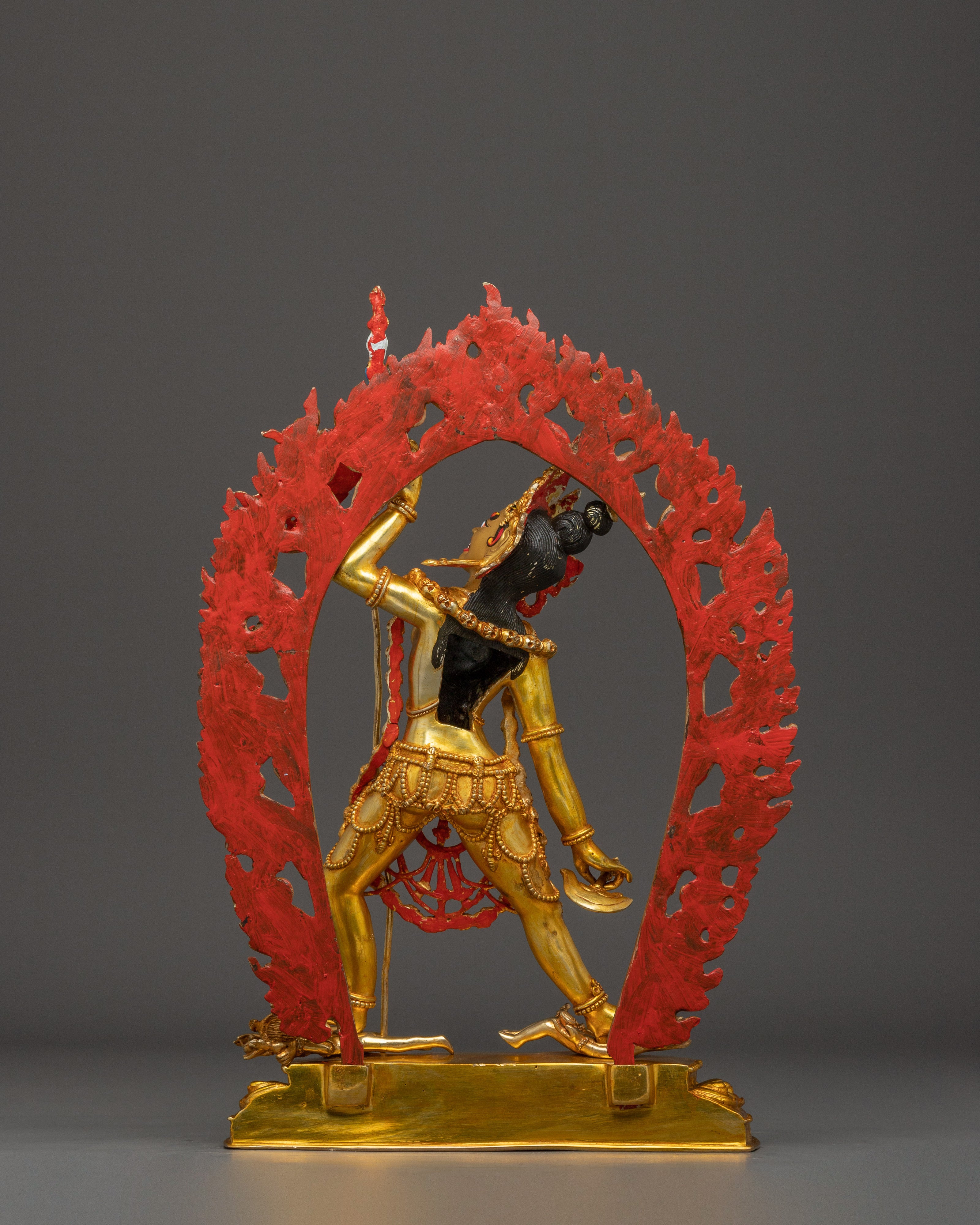 Handmade 37cm Vajrayogini Statue - 24K Gold Gilded Copper Sculpture