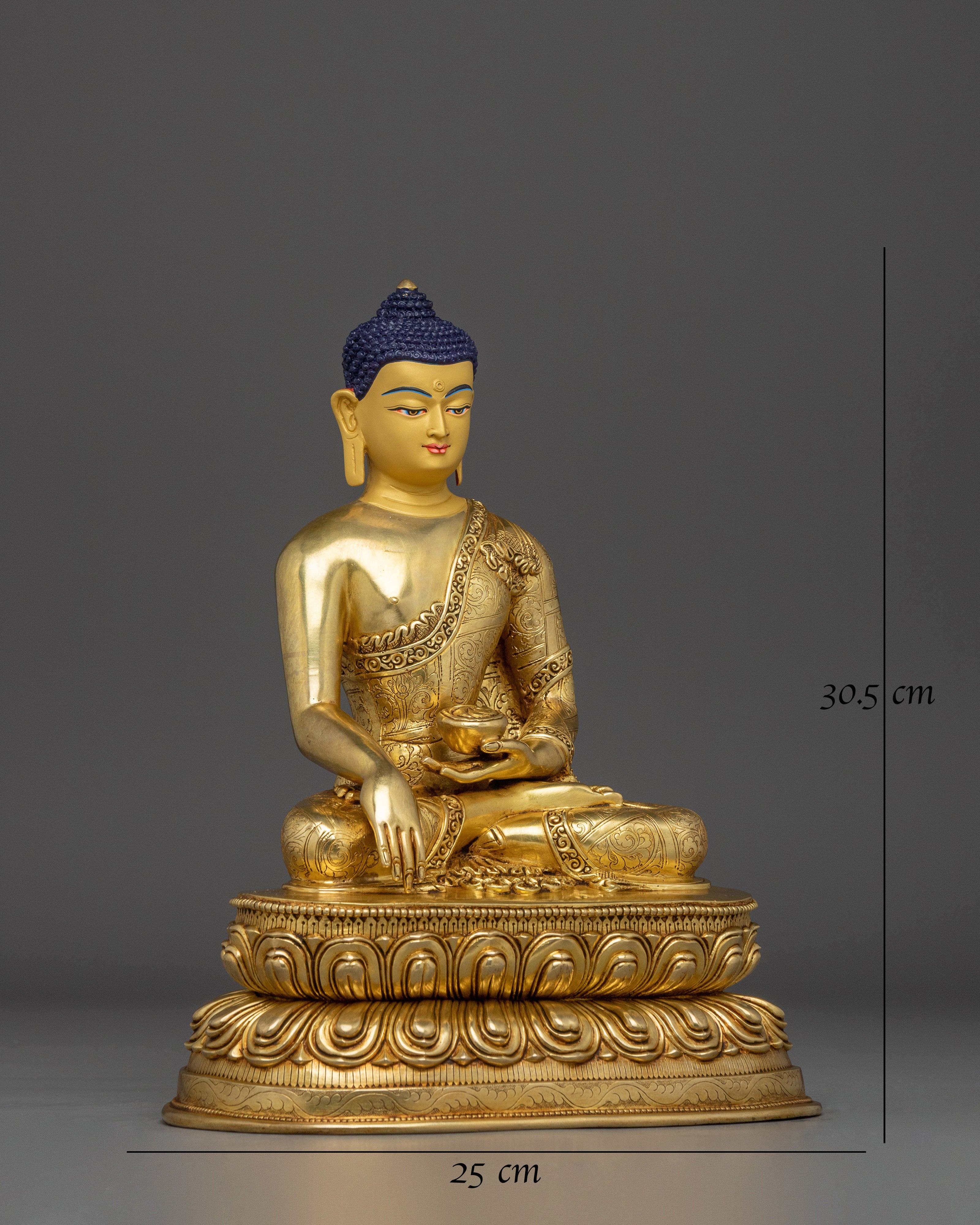 12 Inch Shakyamuni Buddha Copper Statue for Sale