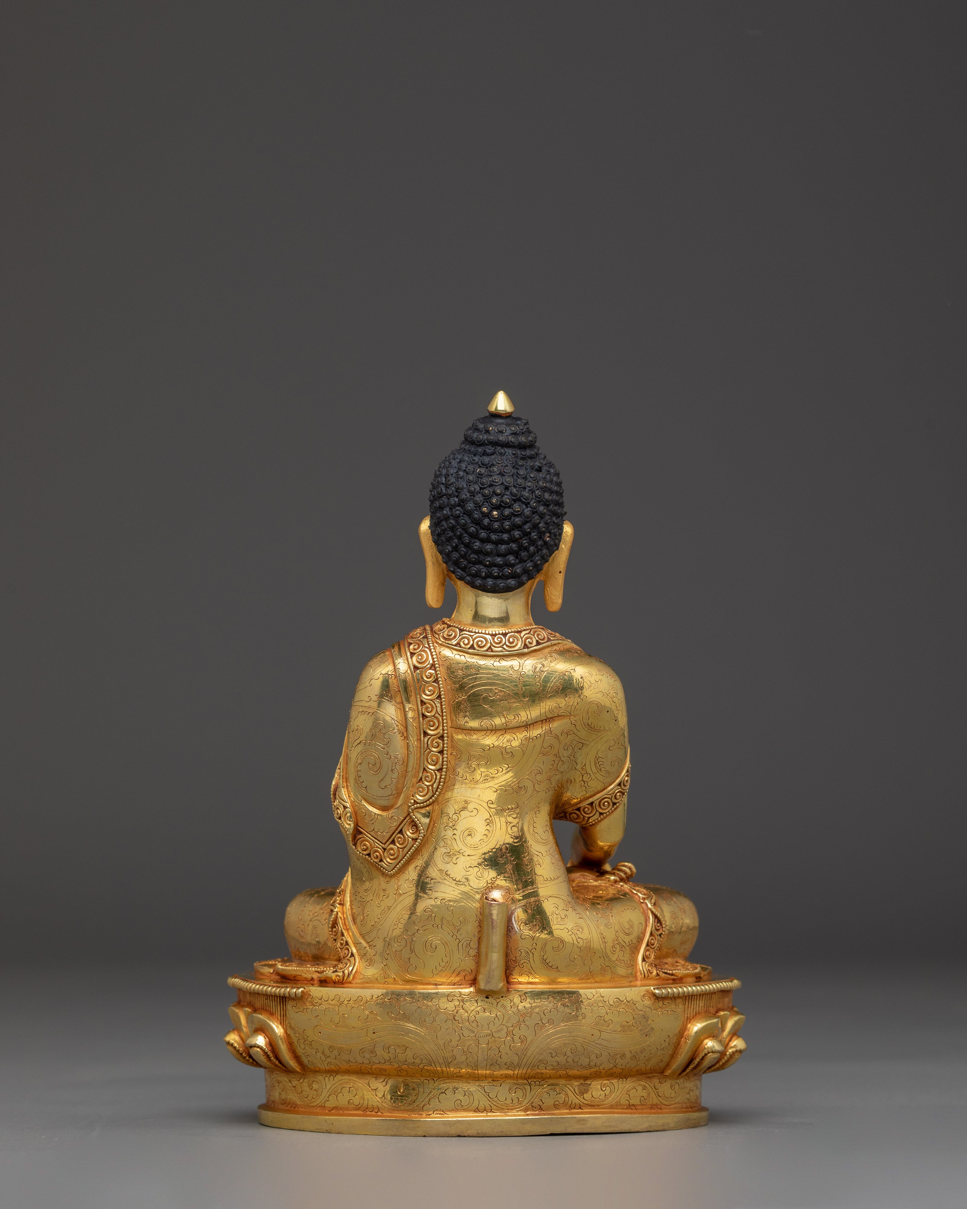 Enlightenment Icon Shakyamuni Buddha | Gold Gilded Nepali Statue